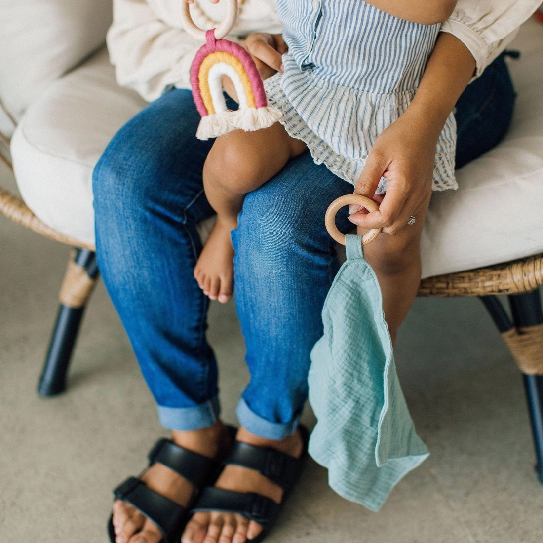 Muslin Teething Ring- Sage、mySite、g9winljtr