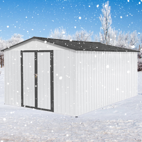 Metal garden sheds 12ft×10ft outdoor storage sheds Dark-grey、、eastwooduniform