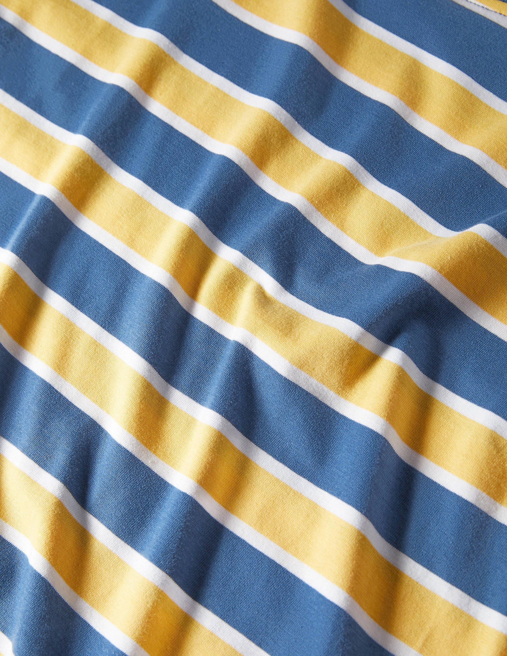  Classic Cotton T-shirt-Cornsilk/Enisgn Blue Stripe、mySite、ashleygrahame