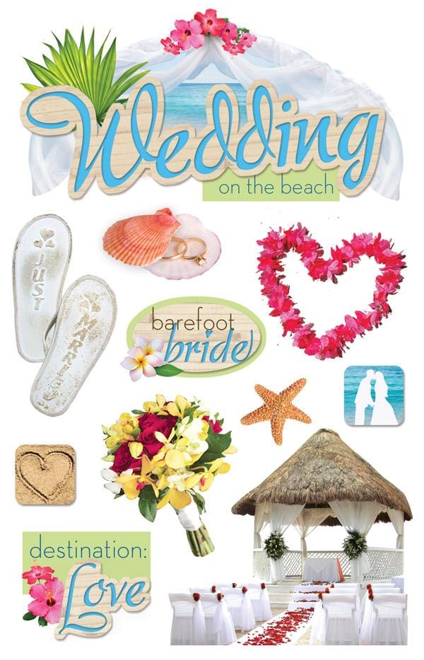  Scrapbook Stickers - 3D Beach Wedding、mySite、ghnorth
