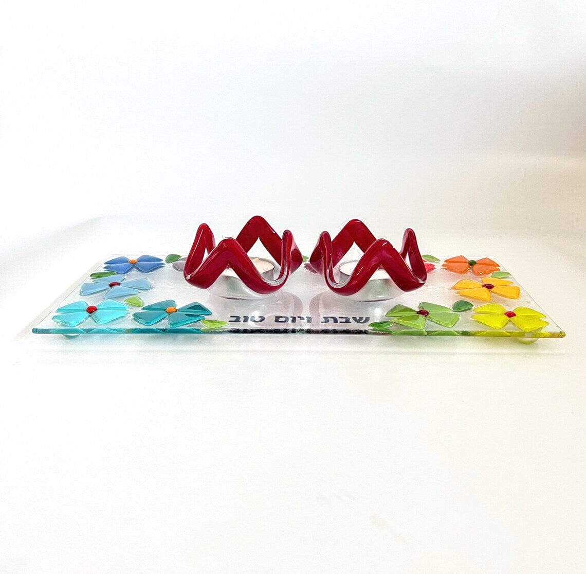 Floral Shabbat Candlestick Set - Rainbow、mySite、topwebapps