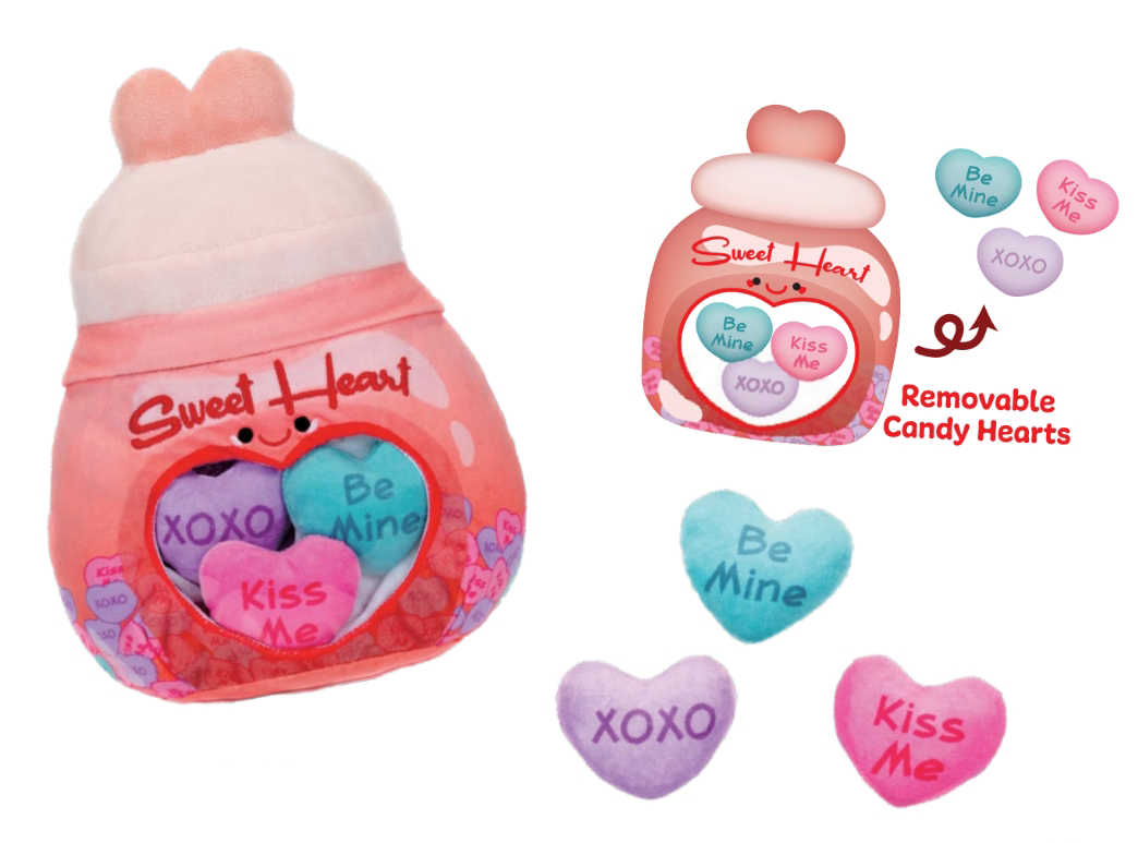 Sweet Heart Plush Candy Jar - 9.5â€、mySite、g9winljtr