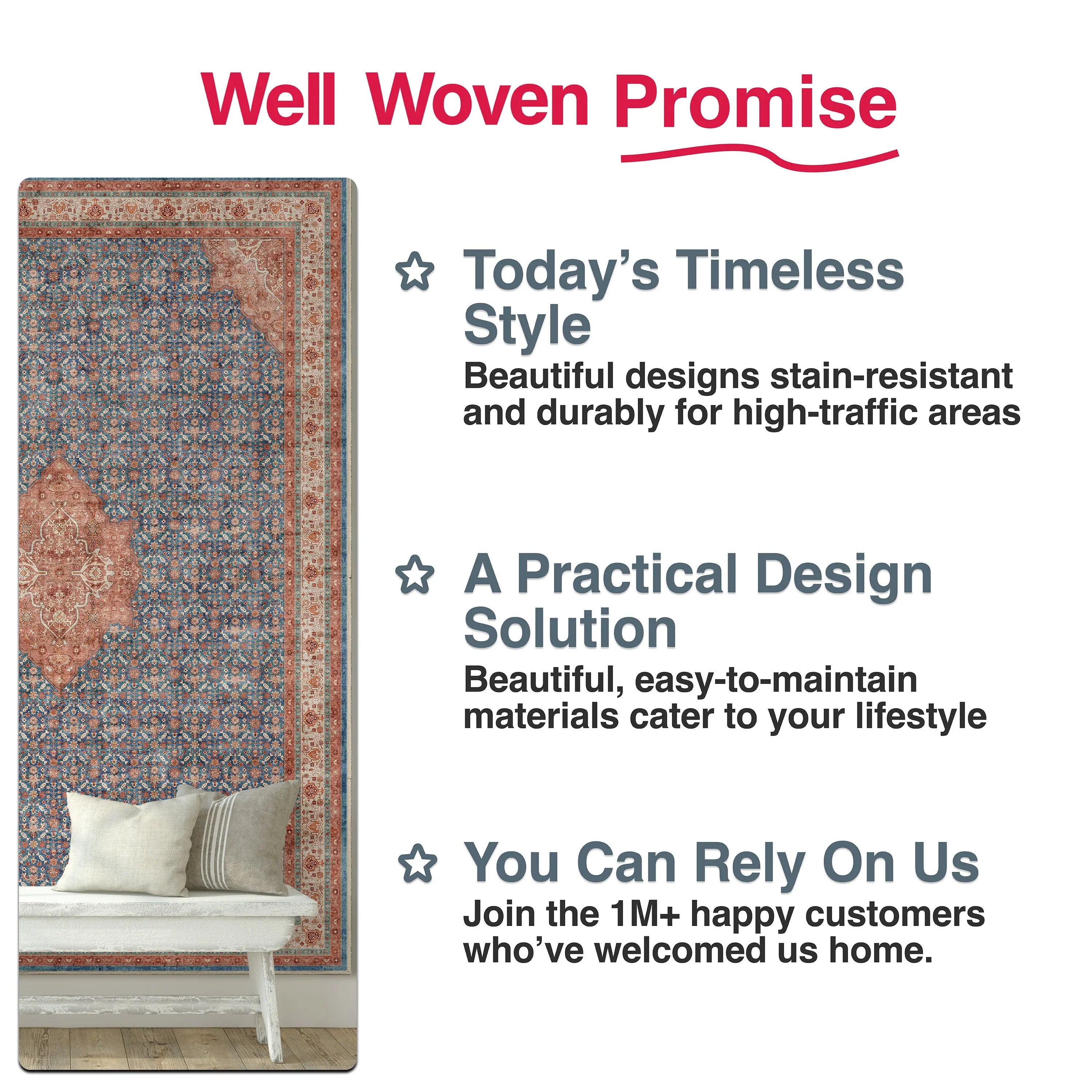 Asha 2-in-1 Lilith Vintage Oriental Kilim Rug + Rug Pad Included、mySite、gigharbornorthrealestate