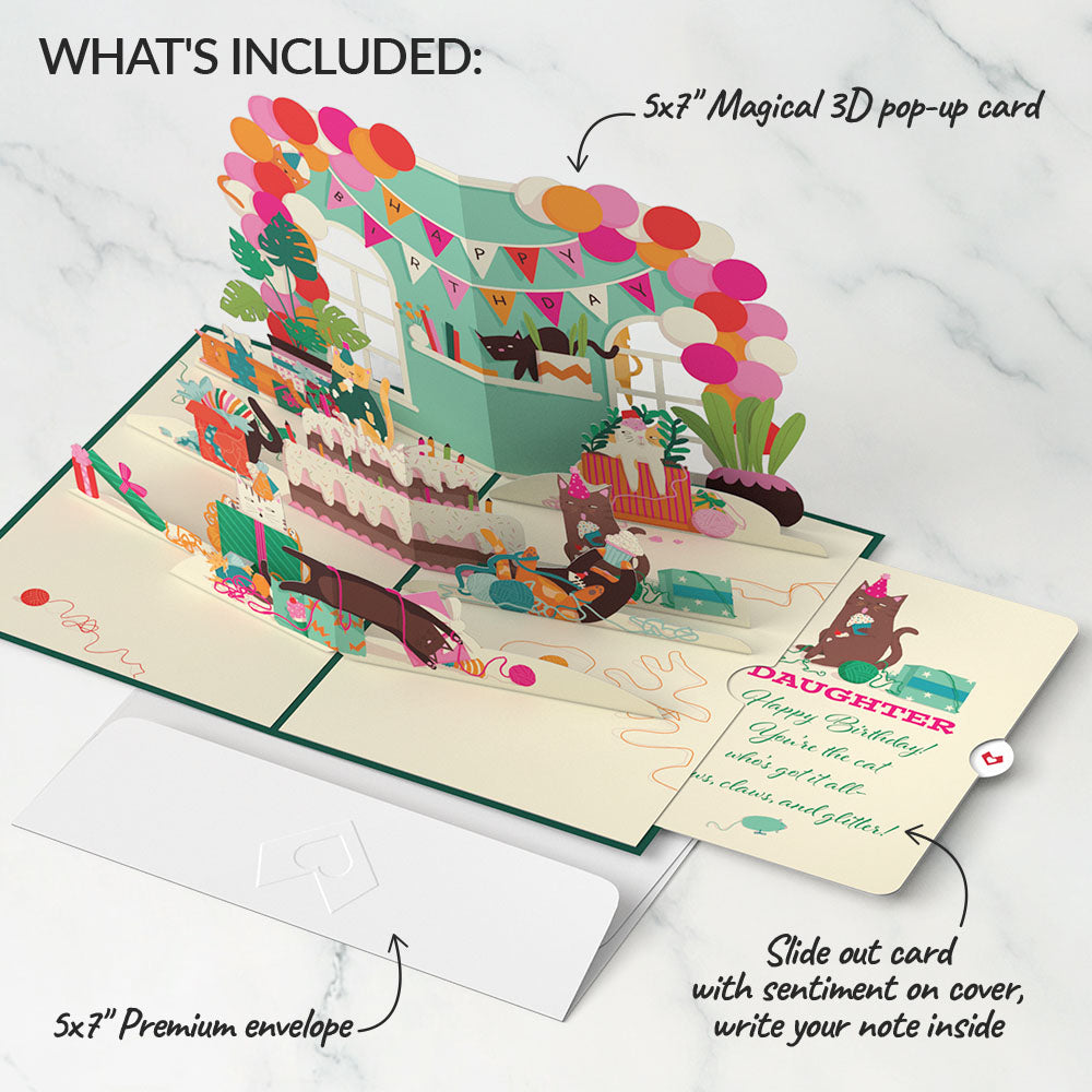 Party Cats Birthday Pop-Up Card and Sentiment Set for Daughter、mySite、solidvoid