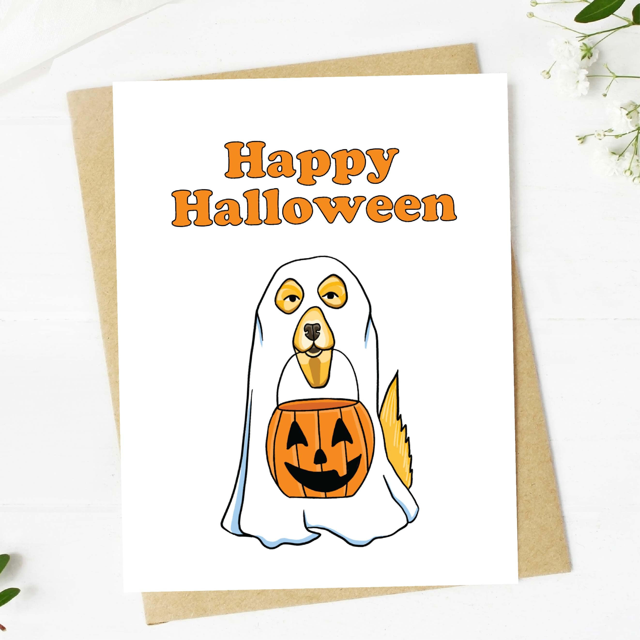  Happy Halloween Dog Ghost Card、mySite、ghnorth