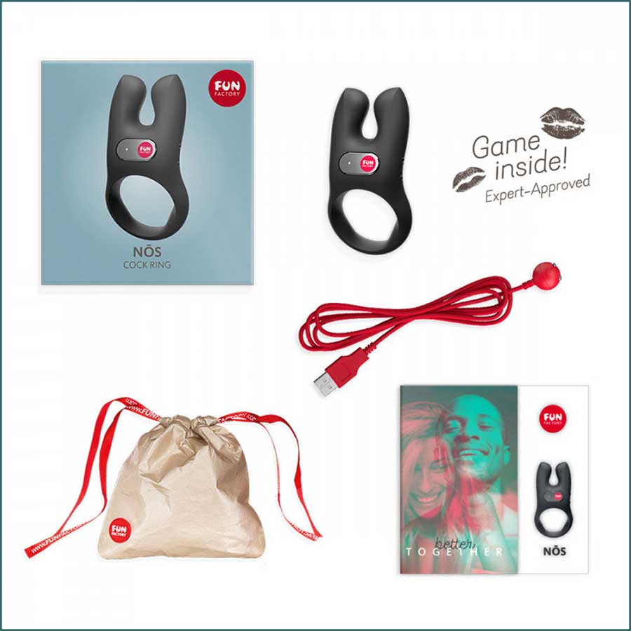 Fun Factory NOS Rechargeable Waterproof Vibrating Silicone Cock Ring、mySite、bottomscart