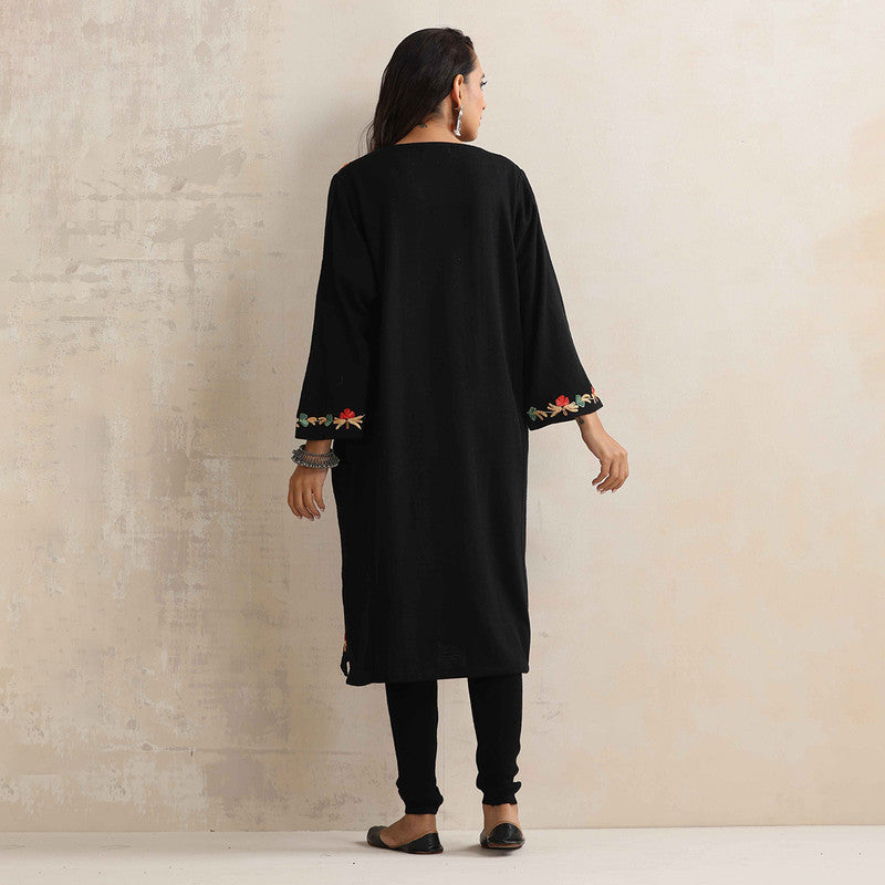 Woolen Kurta For Women | Kashmiri Embroidered | Black、mySite、camillekostekn
