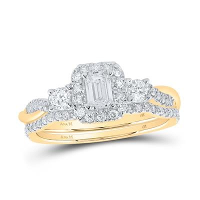 Emerald Cut Diamond Wedding Set Desinger Certified 14K Gold Rose, Yellow or White、mySite、g9winljtr