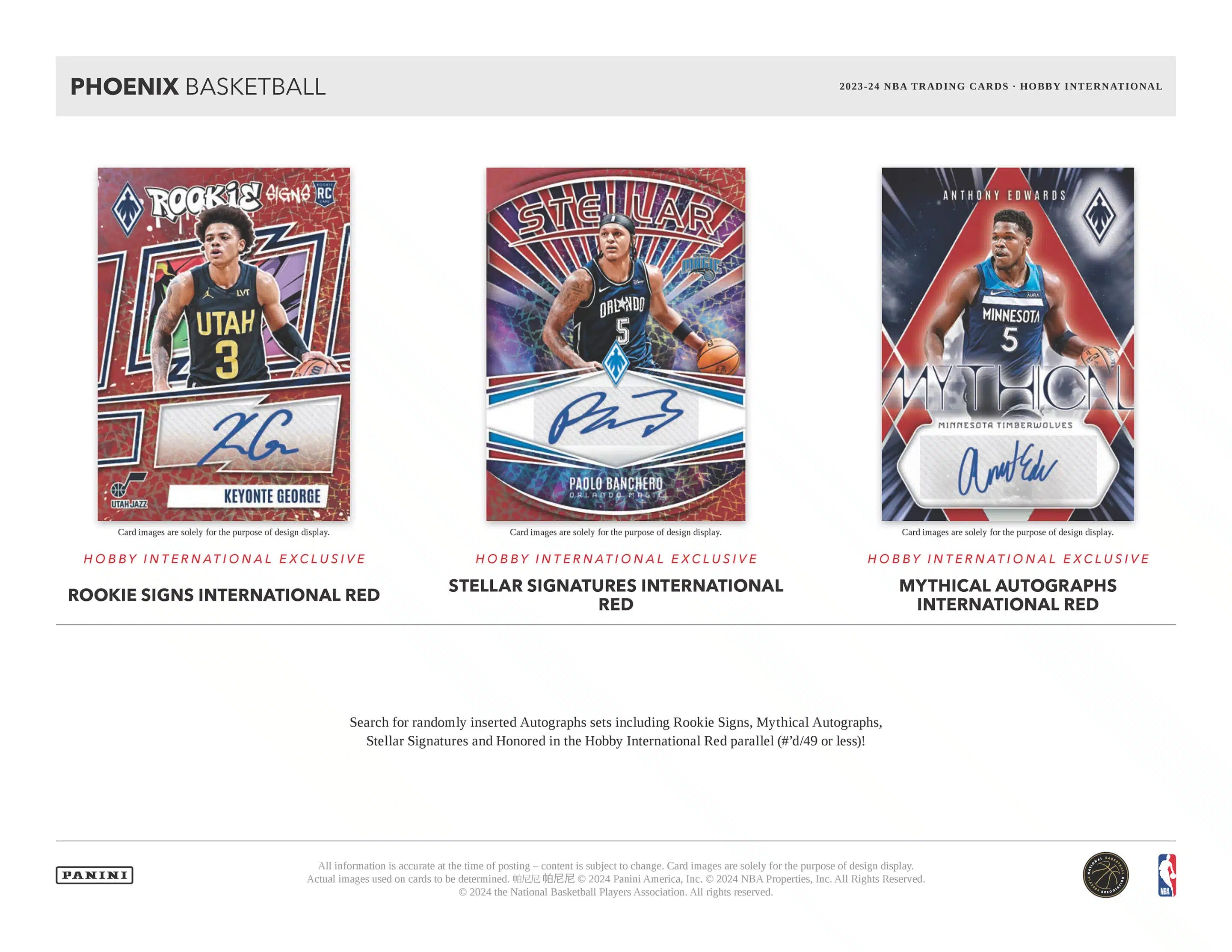 Panini Phoenix NBA Basketball 2023/24 - International Hobby Box、mySite、waistdrama