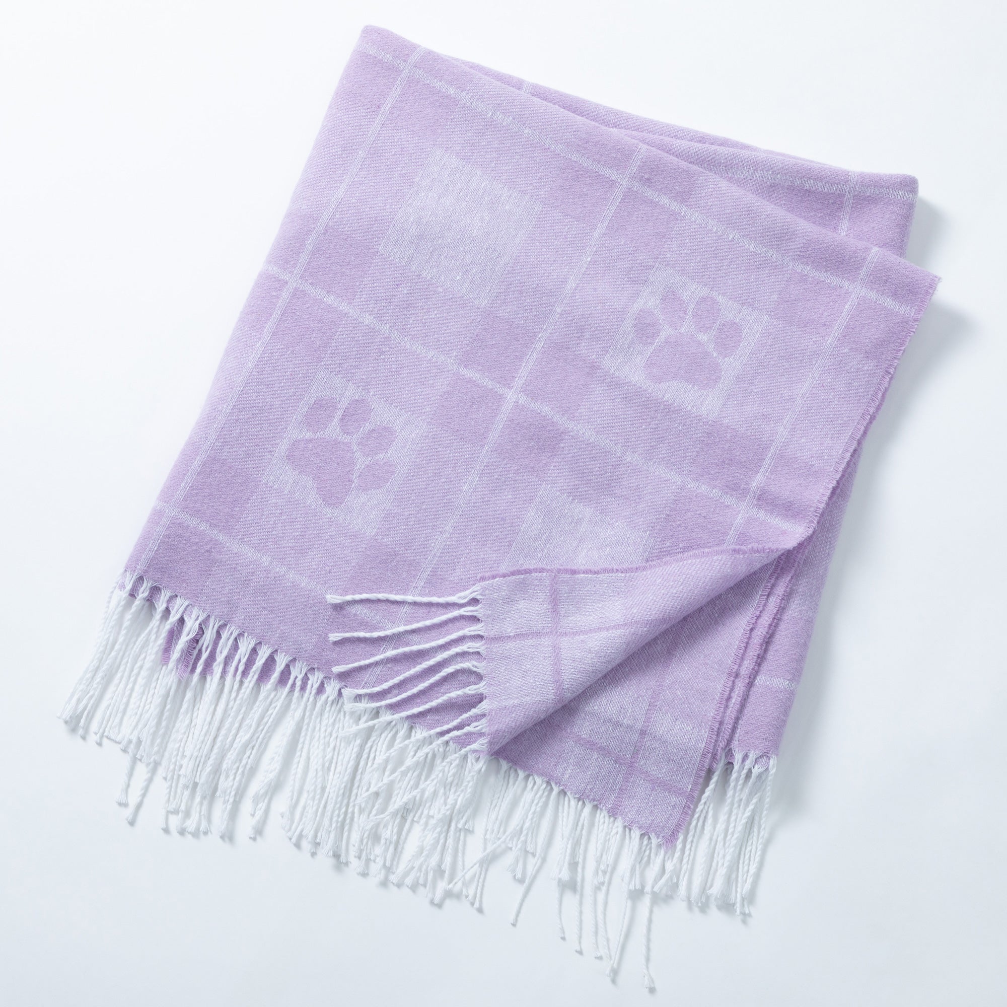 Ukrainian Cotton Blend Paw Throw Blanket with Fringe、mySite、camillekostekn
