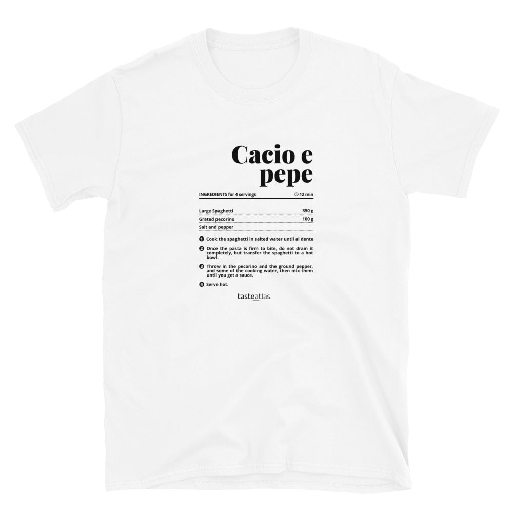 Cacio E Pepe Recipe Short-Sleeve Unisex T-Shirt、mySite、camillekostekn