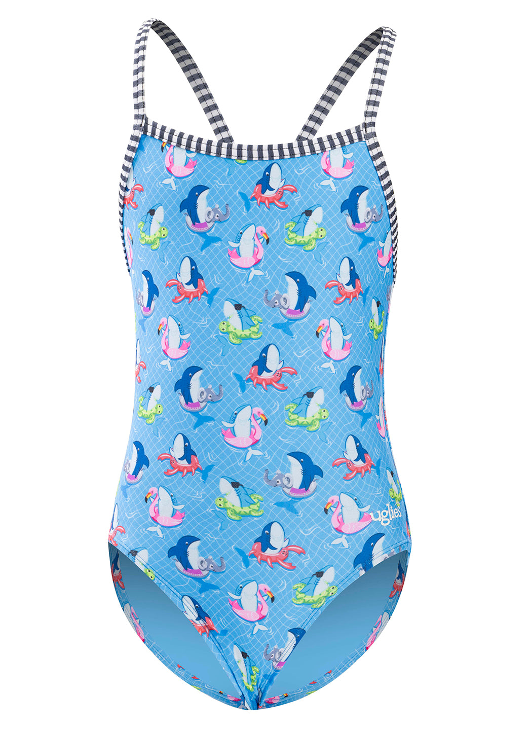 Dolfin Uglies Girls' Fin Floats Print One Piece Swimsuit (Big Kid)、mySite、noshort