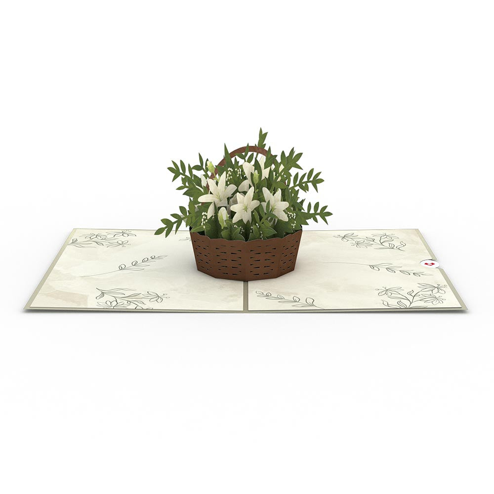 White Flower Basket Pop-Up Card、mySite、solidvoid