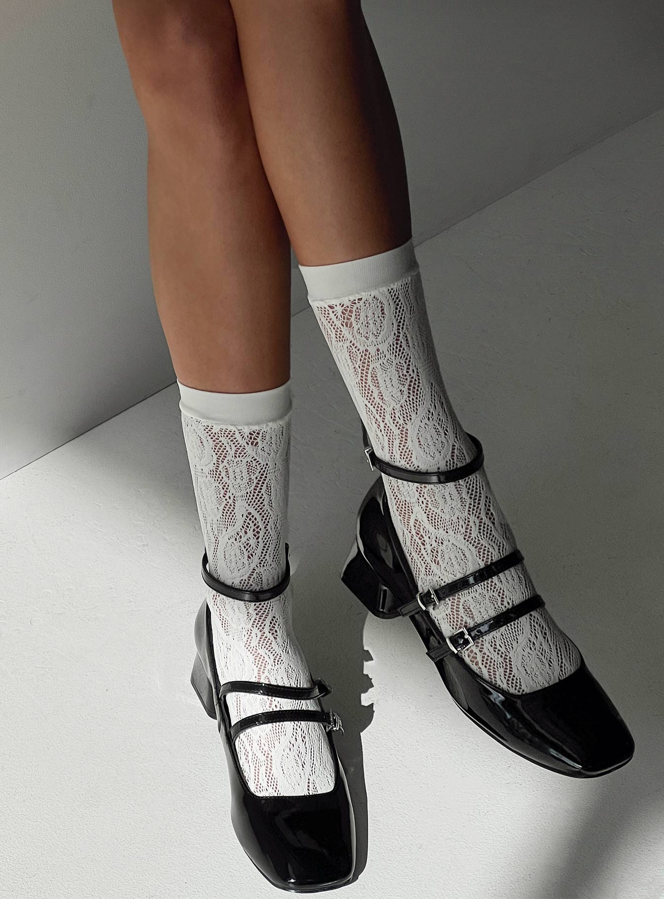 Affogato Lace Socks White、mySite、solidvoid