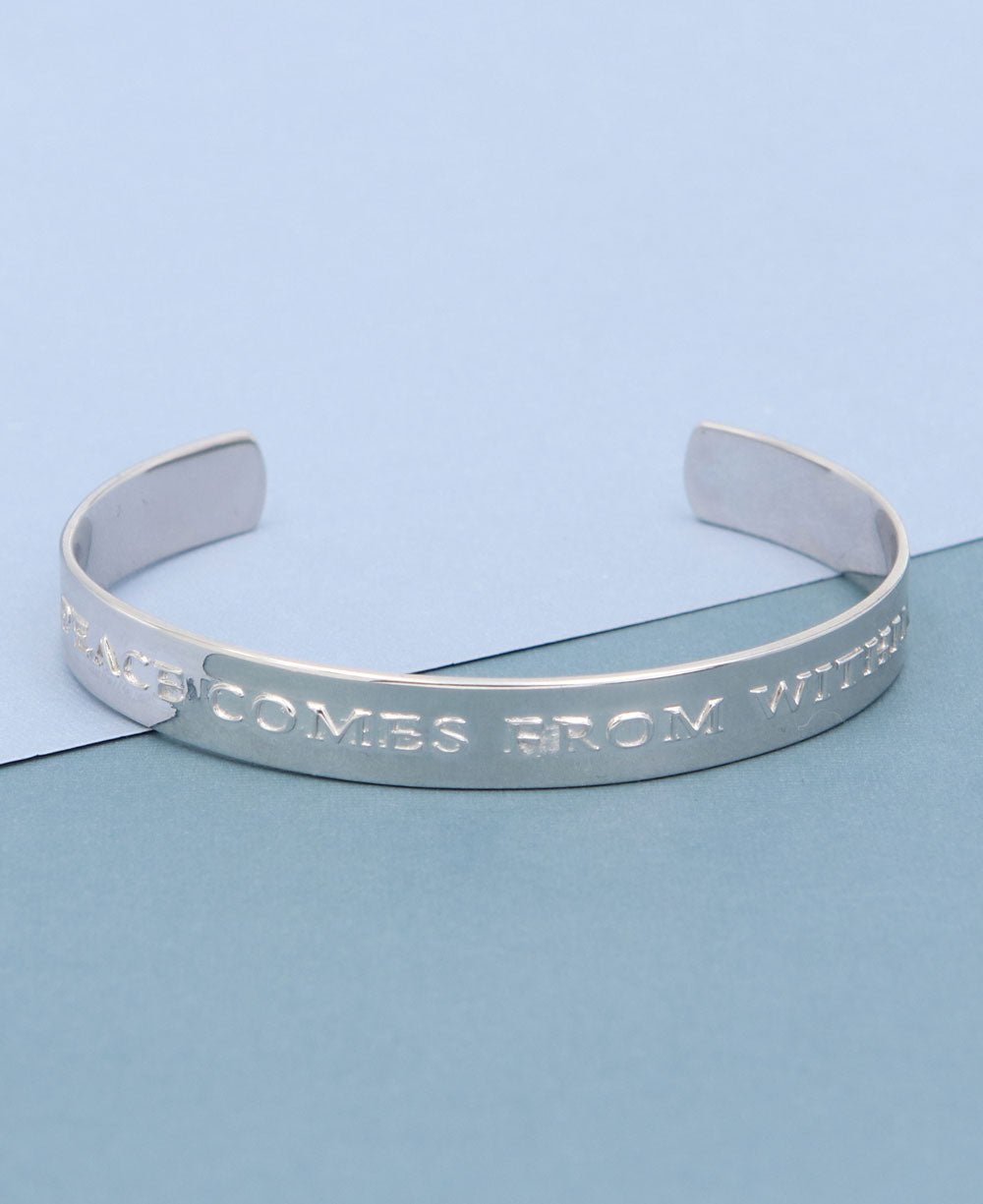 Peace Comes From Within Sterling Cuff Bracelet、mySite、topwebapps