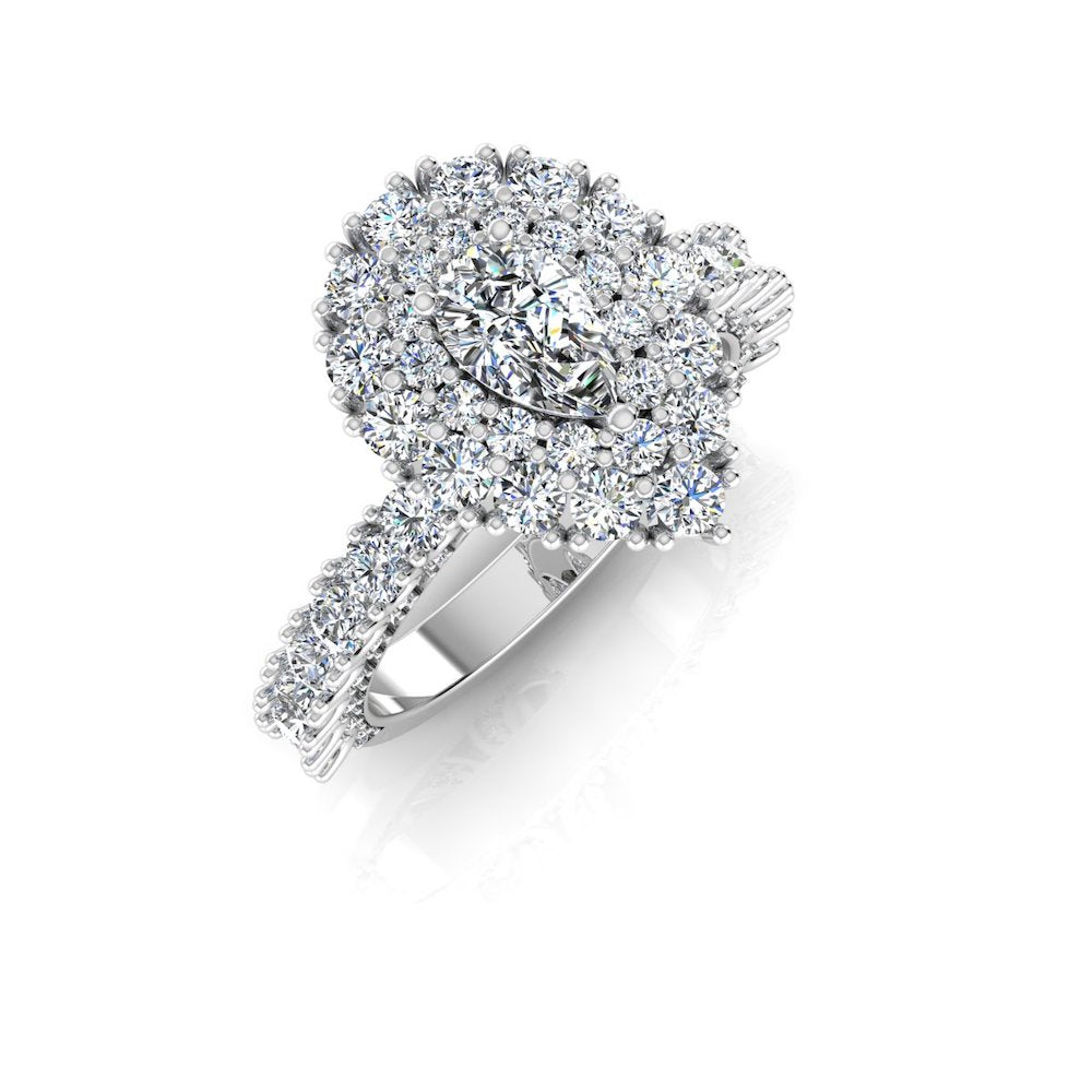 Antique Style Pear Top And Side Halo Moissanite Engagement Ring、mySite、hinf8tx79