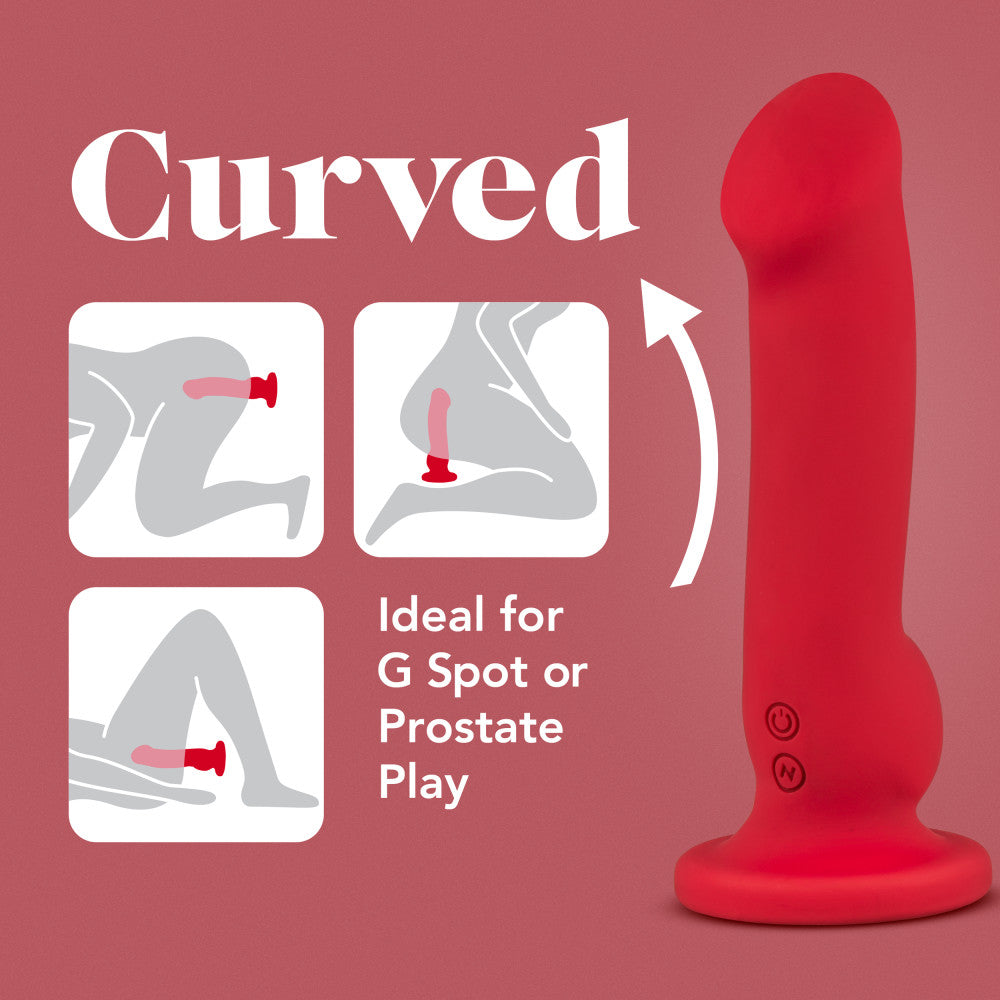 Impressions By Blush® | Las Vegas G-Spot Crimson 8.25-Inch Long Vibrating Dildo With Suction Cup Base、mySite、bottomscart