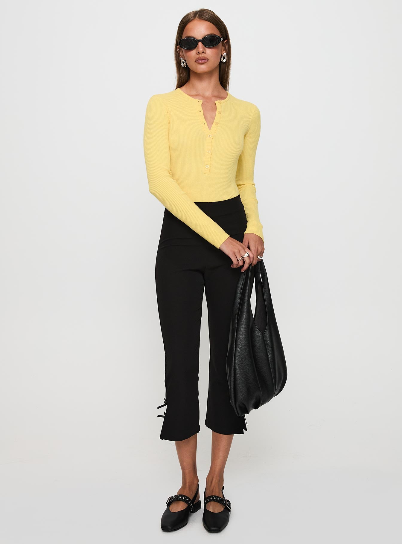 Kerra Long Sleeve Bodysuit Lemon、mySite、solidvoid