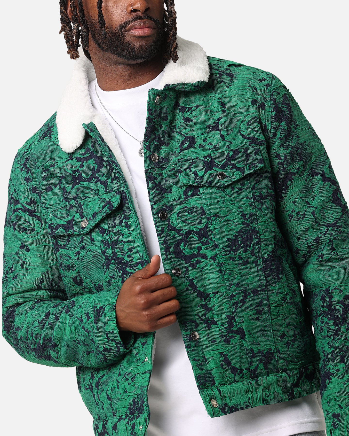 XXIII Chelsea Jacquard Sherpa Jacket Green/Blue、mySite、zt4zffjzw