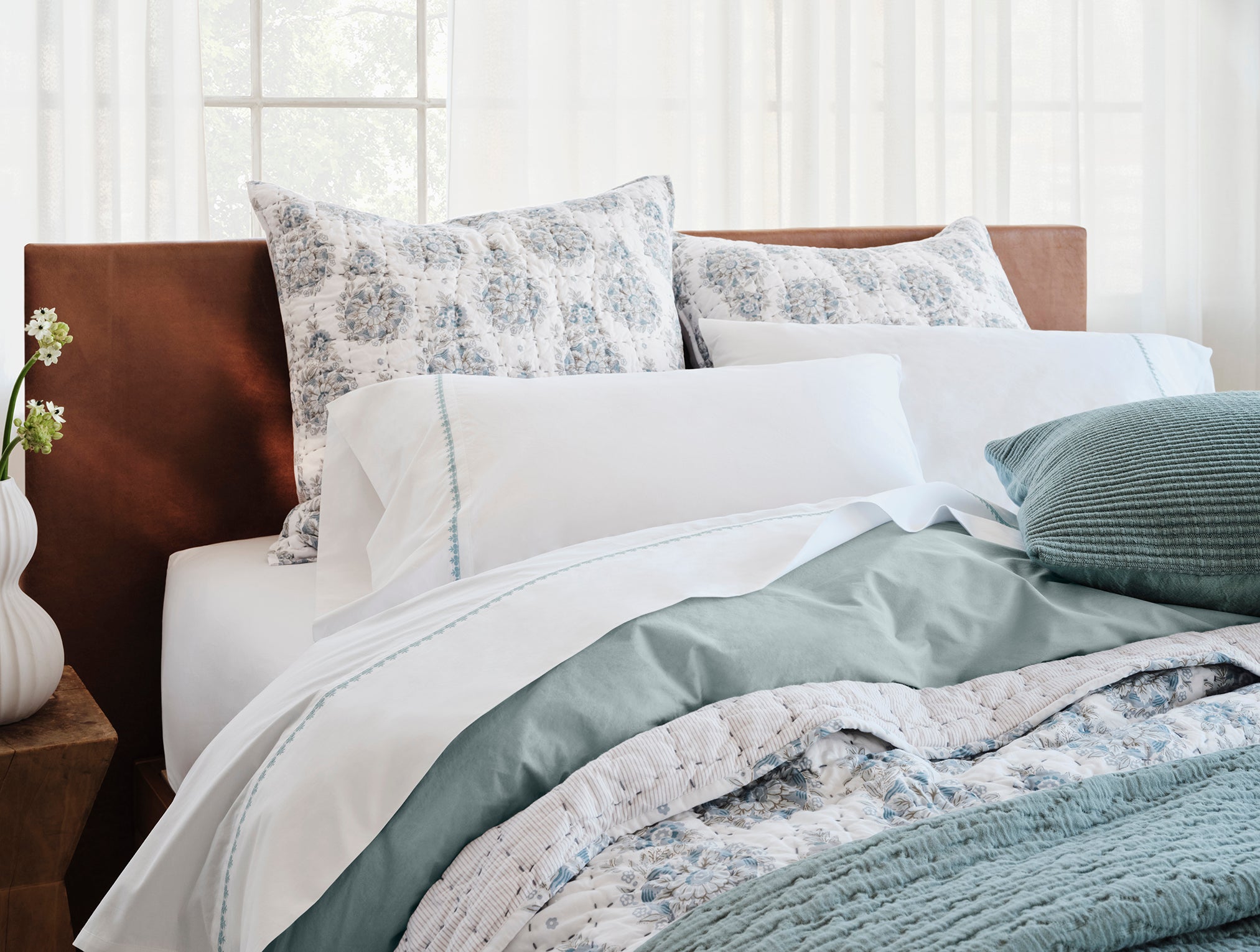  Flores Handstitched Organic Sham、mySite、sugarbowlscore