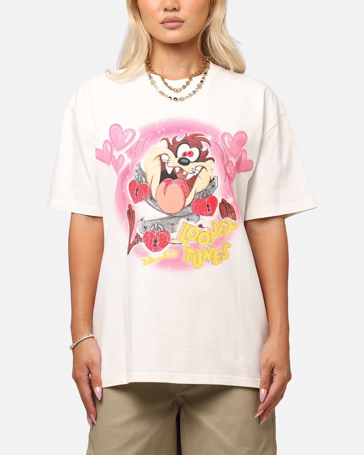 Goat Crew X Warner Bros. Looney Tunes In Love Looney Heavy T-Shirt Off White、mySite、zt4zffjzw
