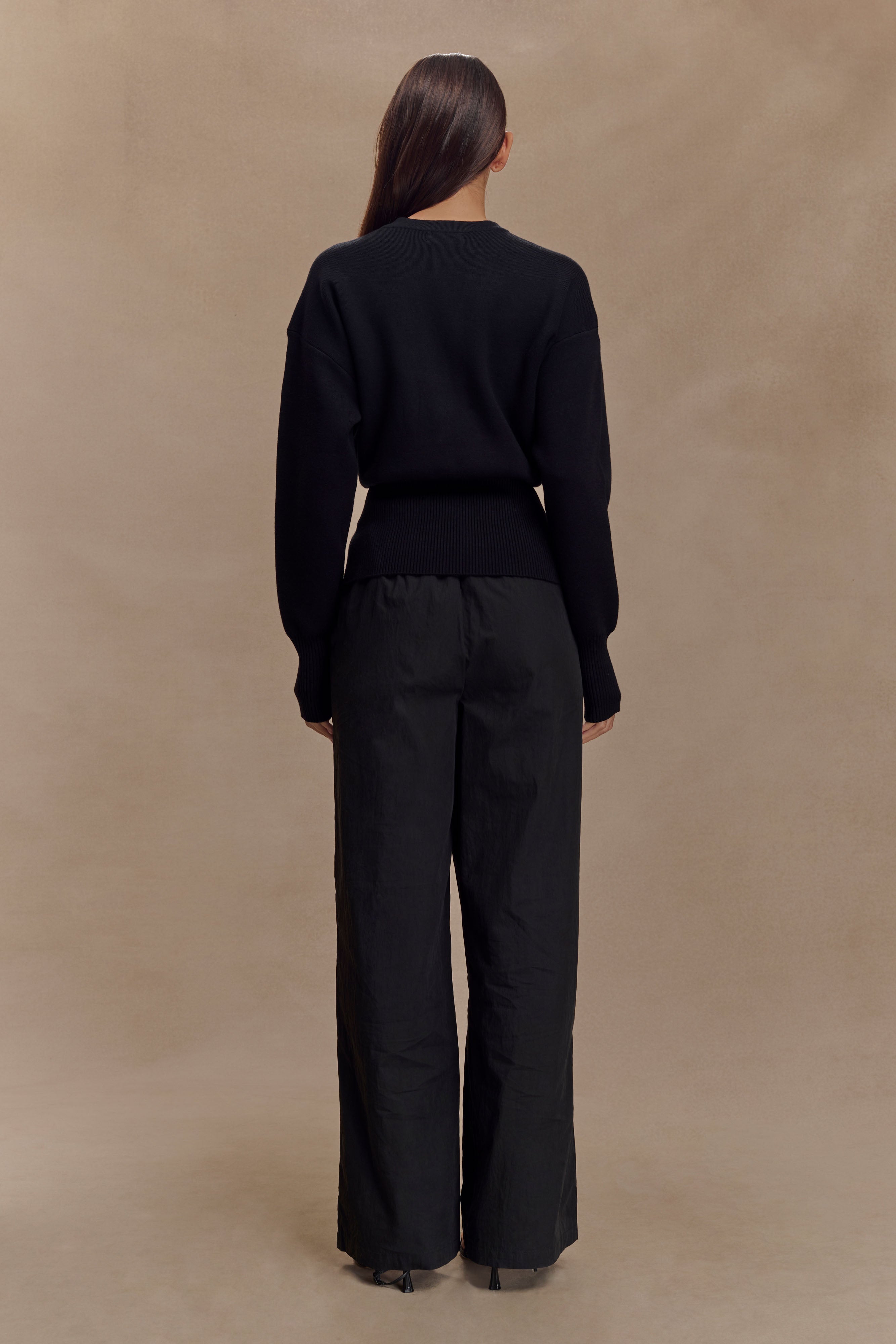 Campbell Cotton Wide Leg Pants - Black、mySite、solidvoid