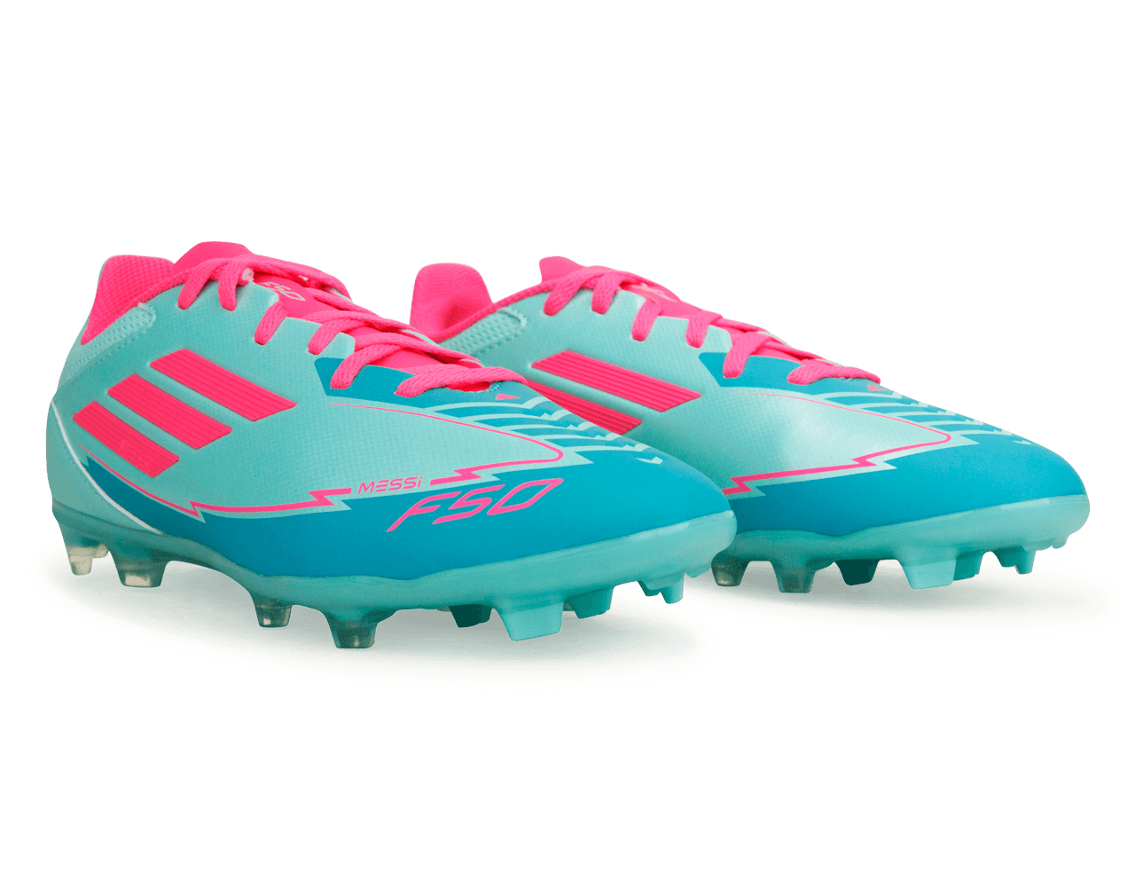 adidas Kids F50 League Messi FG/MG Flash Aqua/Pink、mySite、noshort
