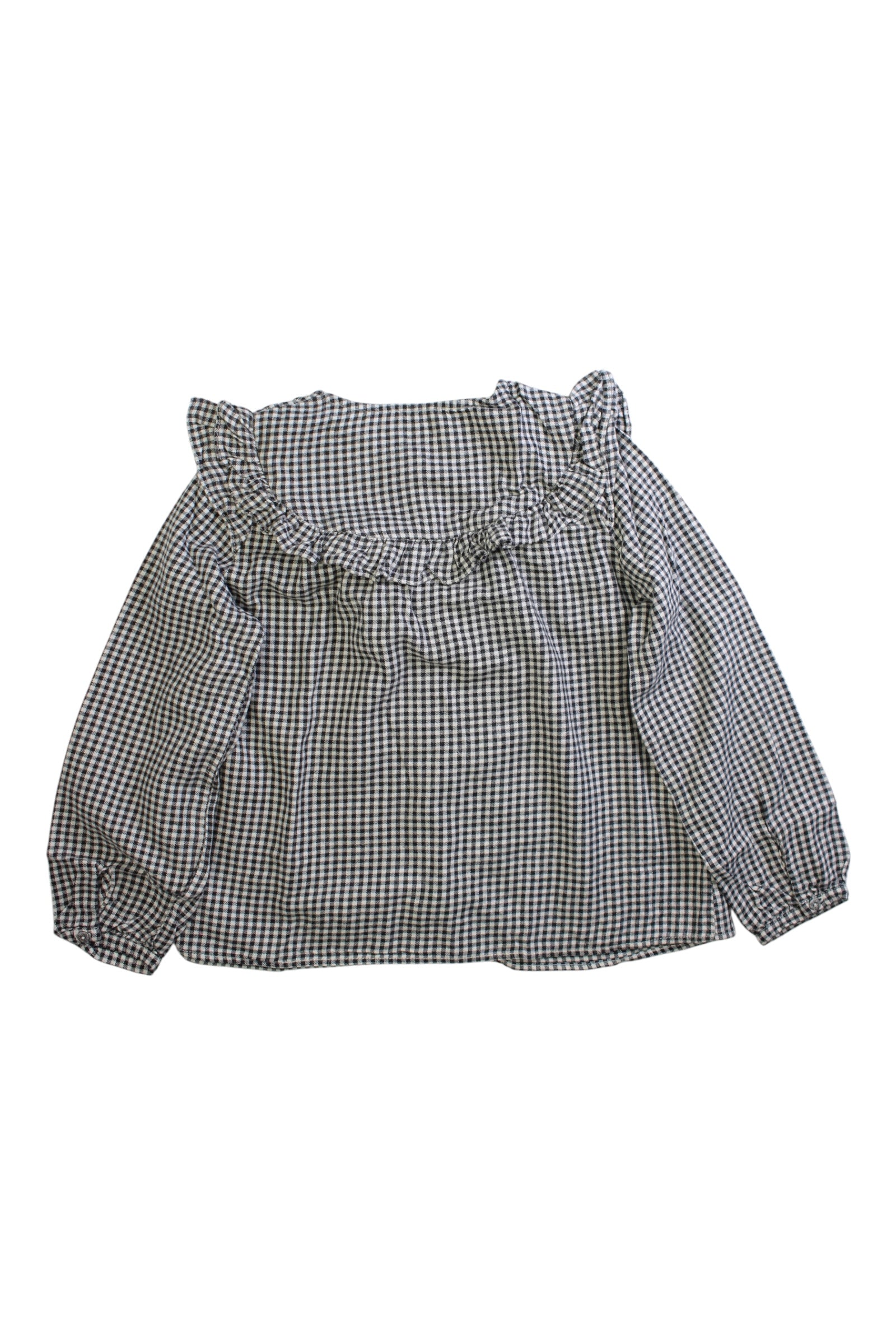 Emile Et Ida Checkered Ruffle Long Sleeve Shirt 6T、mySite、g9winljtr