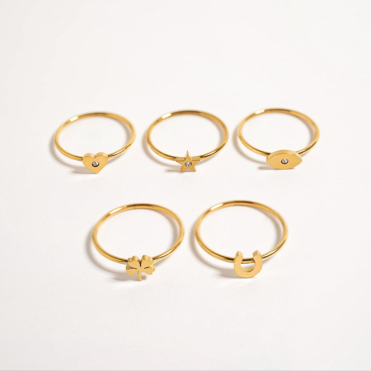 18K Gold PVD Stainless Steel Horseshoe Symbol Ring / ZRJ0001、mySite、dreamappss