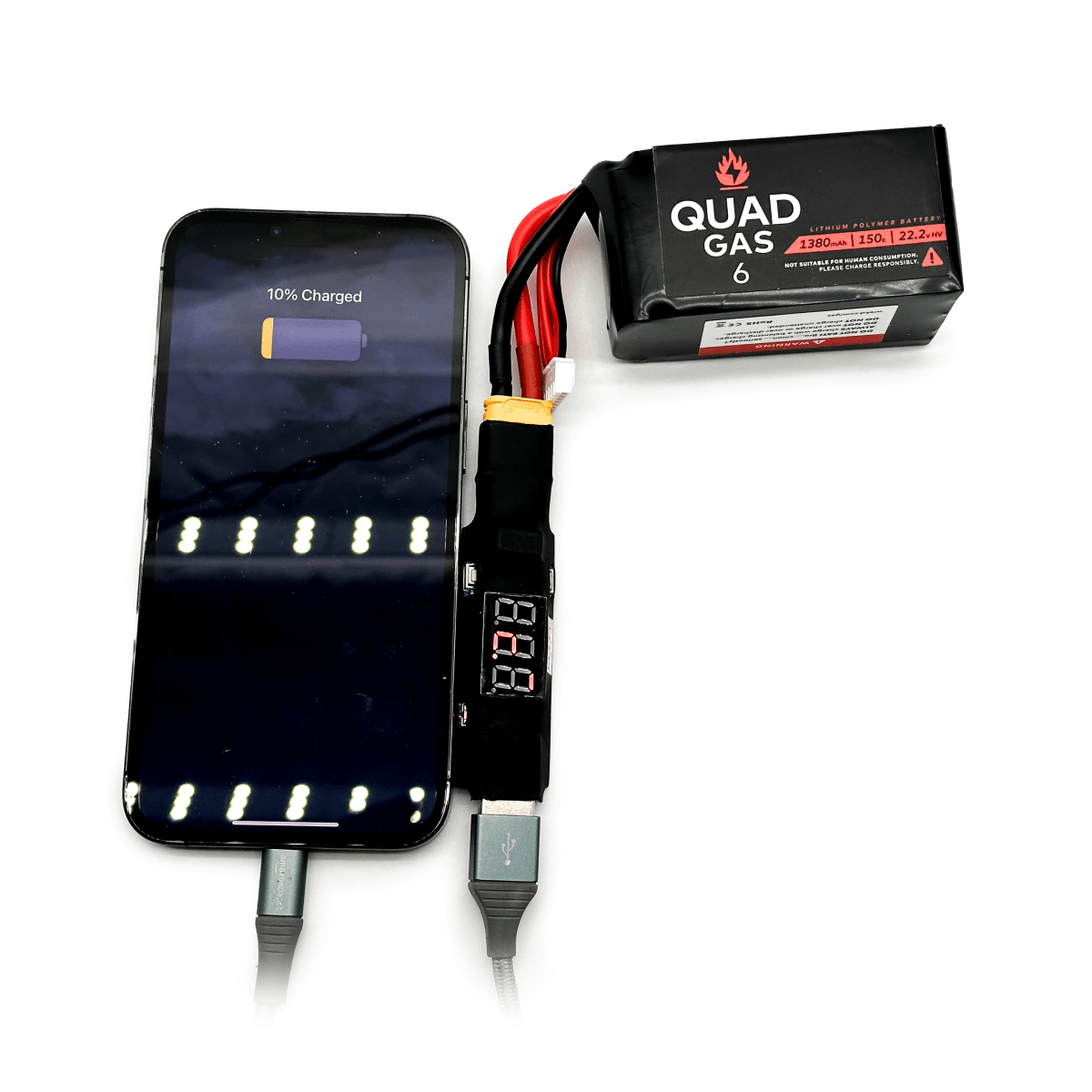  Quad Gas Weatherproof Phone Charger w/ Voltage Reader - XT60、mySite、merchandisen