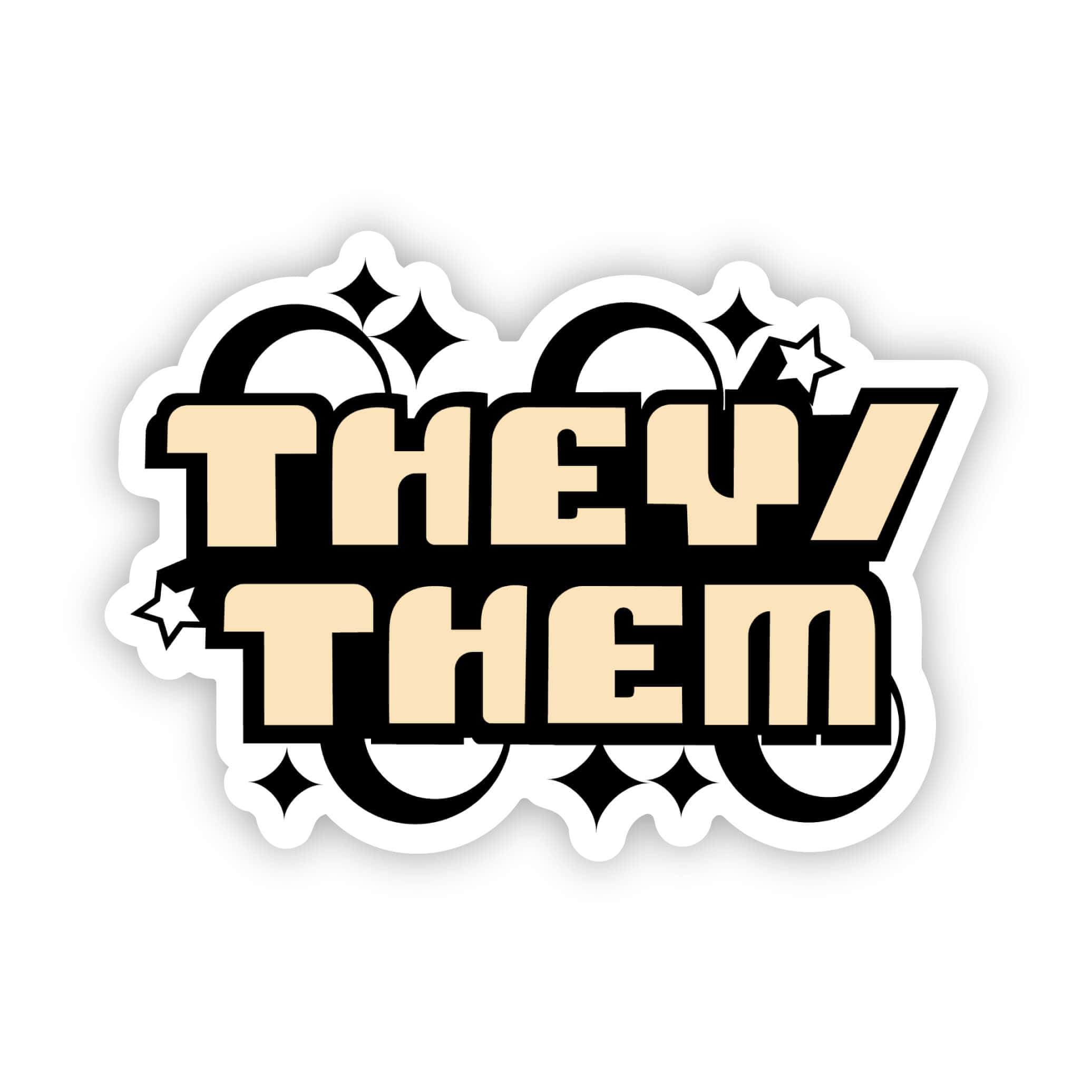  They Them Pronoun Y2K LGBTQ Pride Sticker、mySite、ghnorth