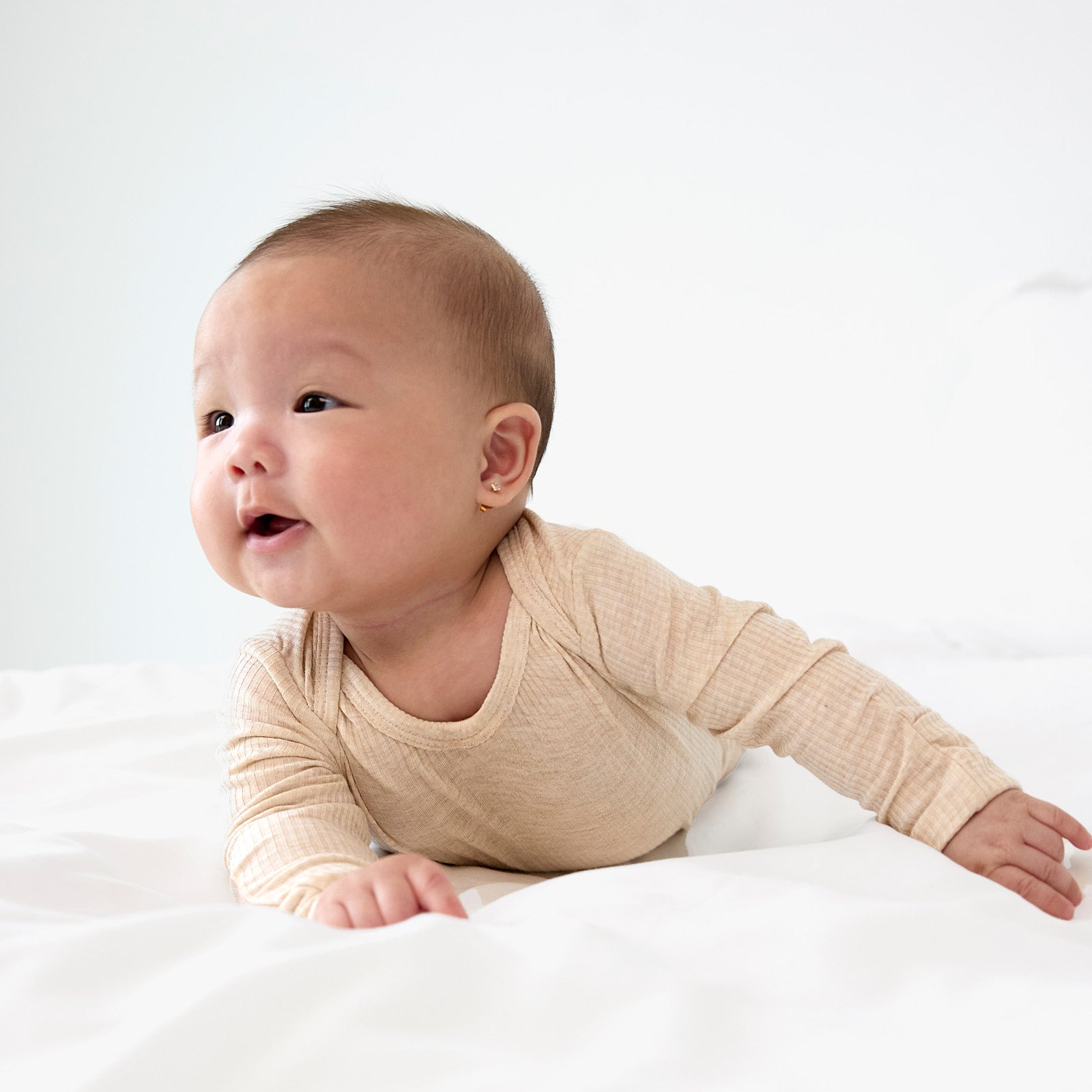 Heather Oatmeal Ribbed Infant Gown、mySite、g9winljtr