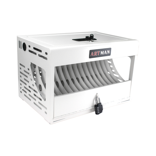 16-Device Charging Station for Laptops/Tablets, Charging Cabinet for iPad/Chromebooks/Laptop Computers, Laptop & Tablet Storage Carts for Classroom/Library/Office/Lockable, White、、casual