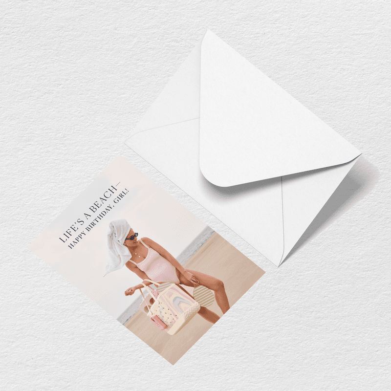 Happy Birthday Beach Greeting Card、mySite、solidvoid