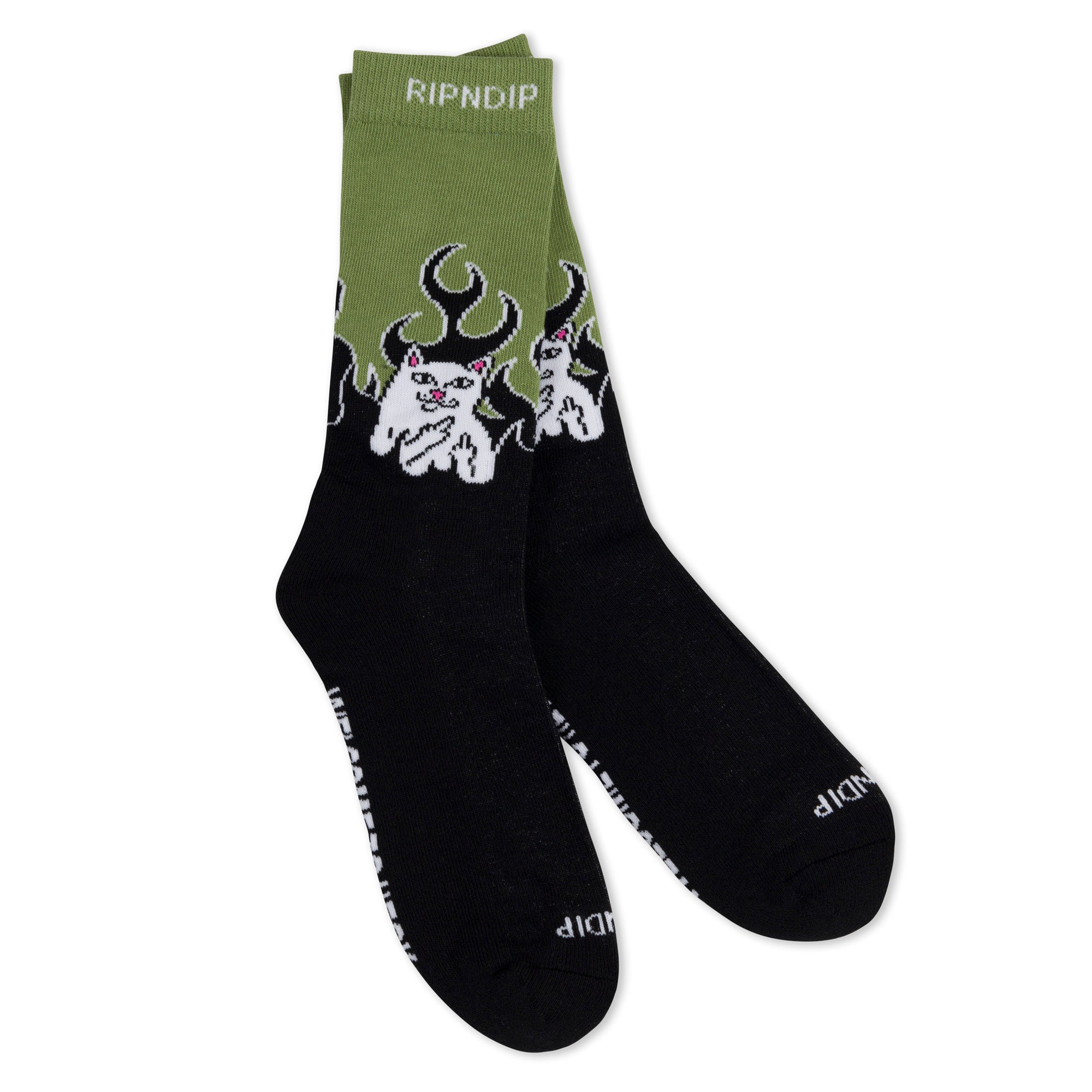  Welcome To Heck Socks (Black/Light Forest)、mySite、merchandisen