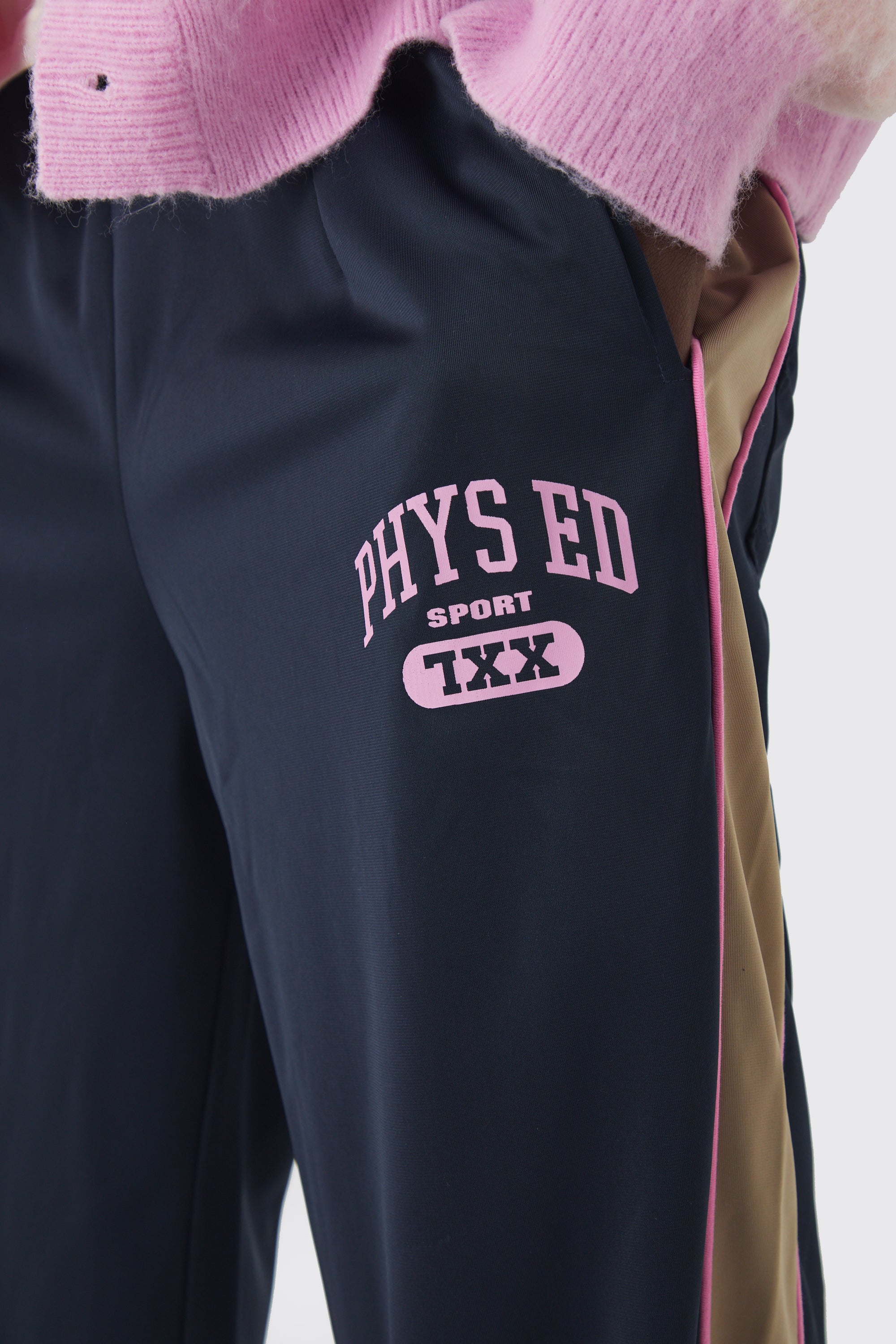  Boohooman Extreme Wide Leg Graphic Tricot Joggers Navy、mySite、justintrudeaud