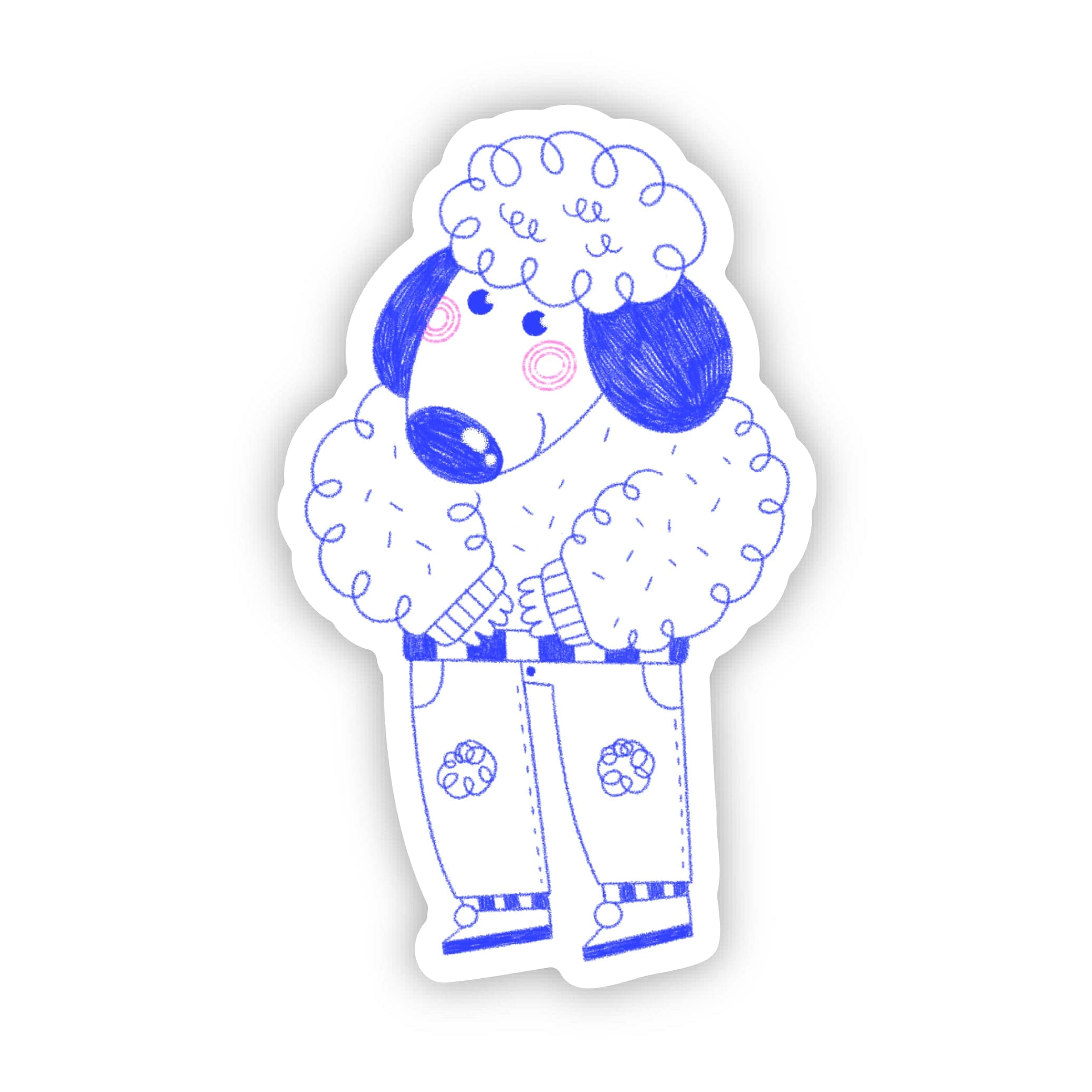  Cute Fluffy Fashion Dog Sticker、mySite、elrpsem3k