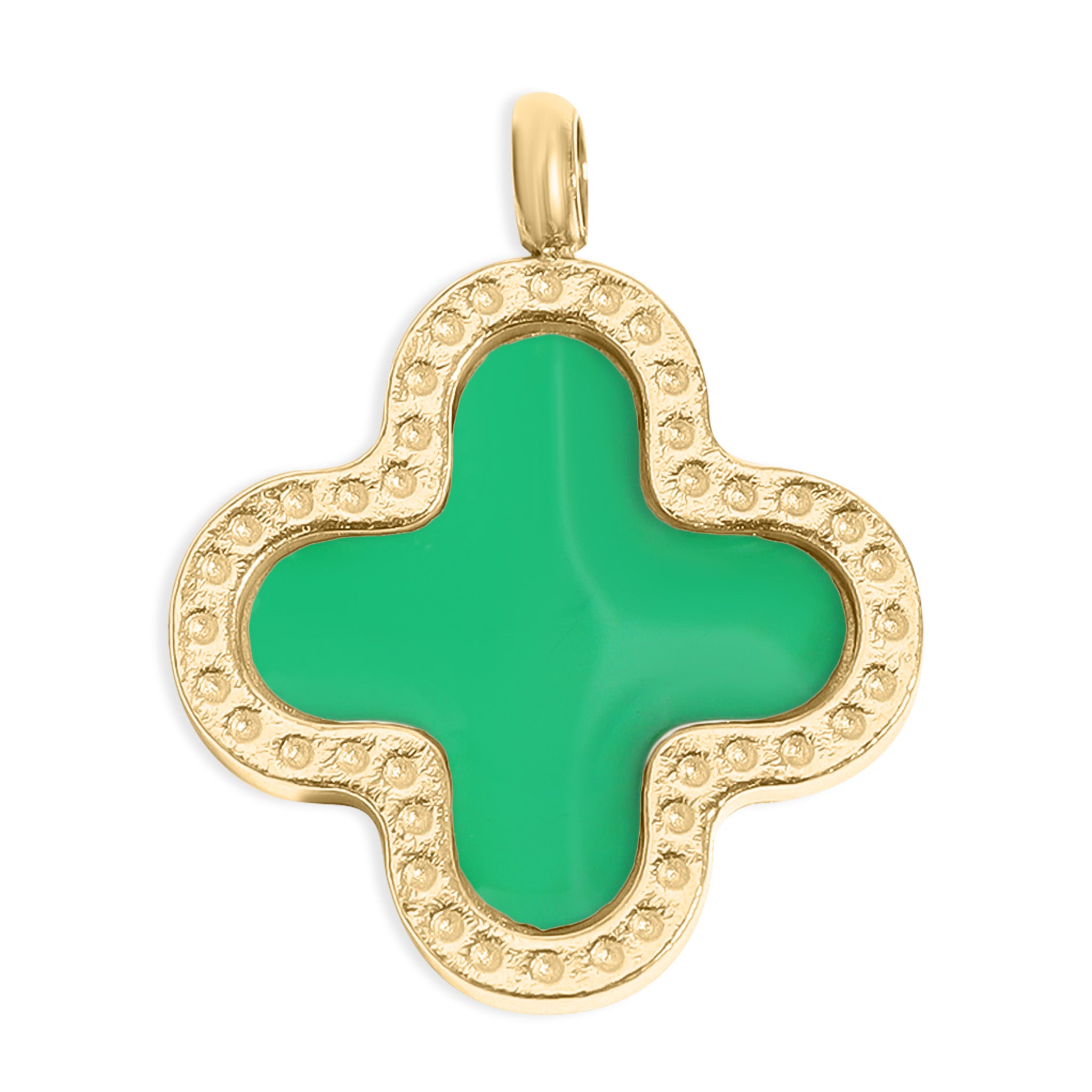 18K Gold PVD Stainless Steel Lucky Clover Charm / PDL0214、mySite、dreamappss