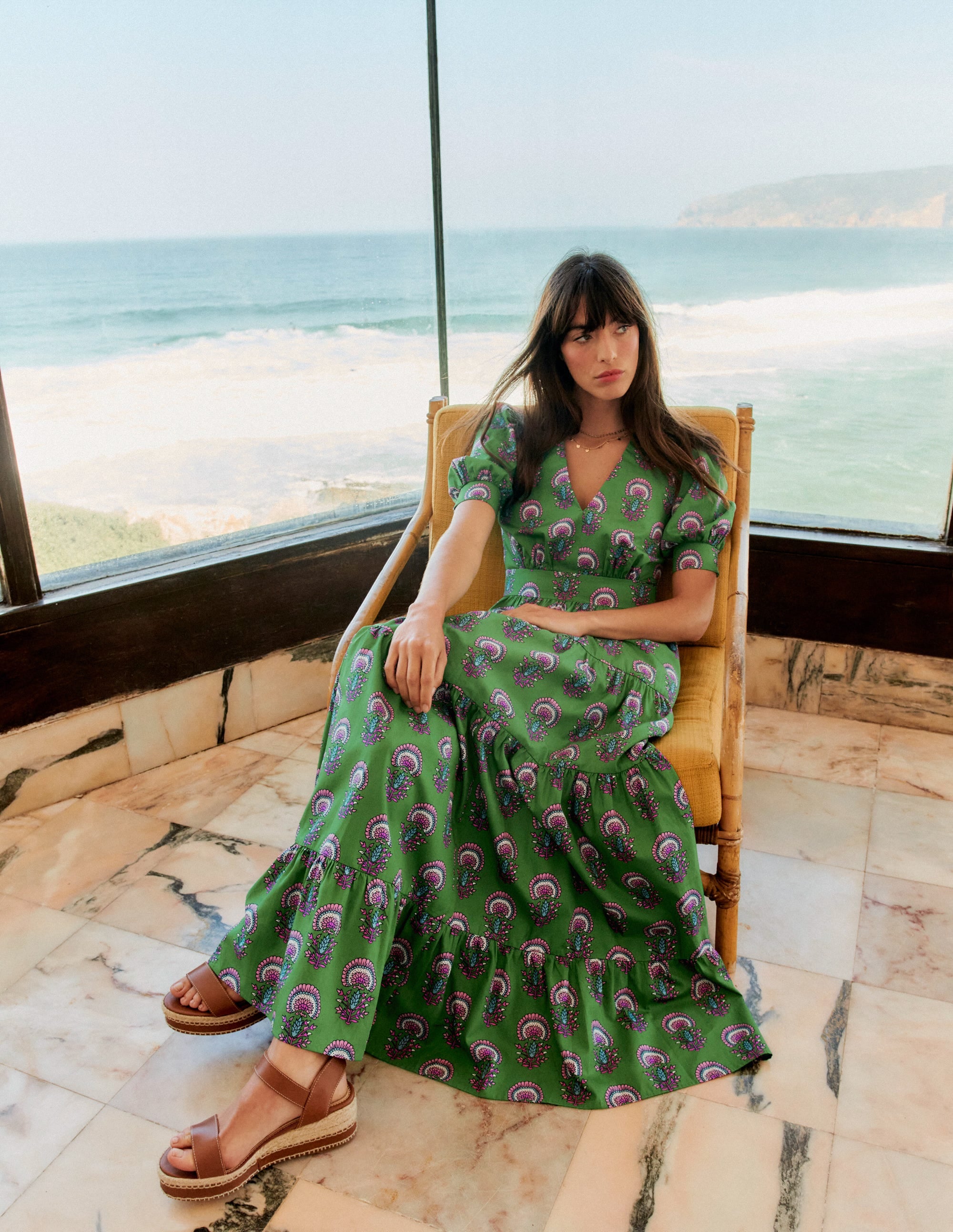  Bella Puff Sleeve Maxi Dress-Green Tambourine, Passion Bud、mySite、ashleygrahame