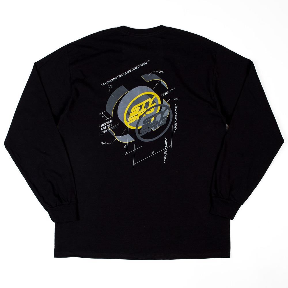  Stay Strong x Jonny Mole Exploded Long Sleeve T-Shirt - Black、mySite、merchandisen