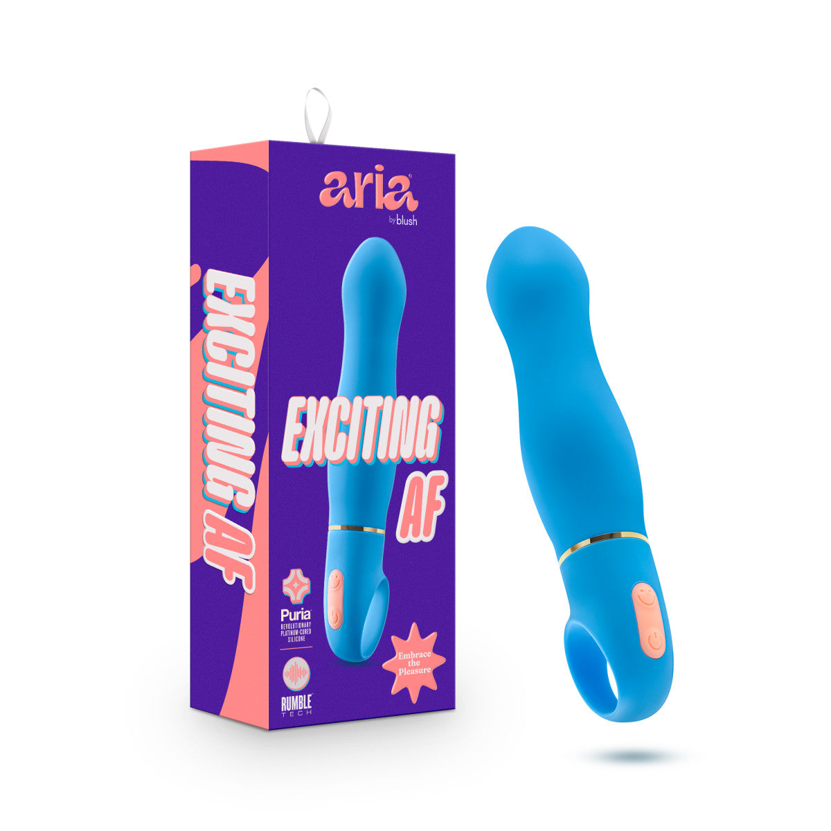 Aria By Blush® | Exciting AF: Enhanced G-Spot Stimulation Blue Silicone Vibrator with Powerful RumboTech™ Technology、mySite、bottomscart