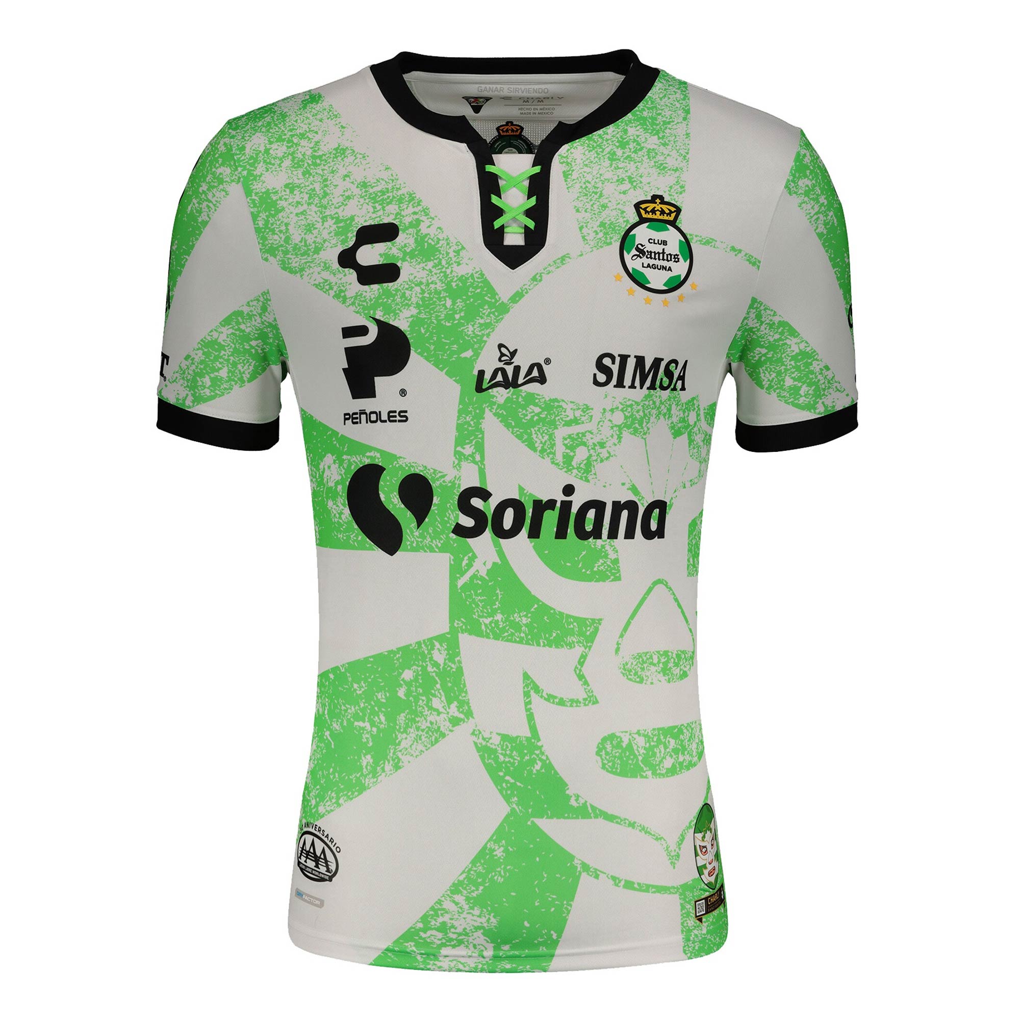 Charly Men's Santos Laguna 2021/22 Authentic Luchador Jersey White/Green、mySite、bottomscart