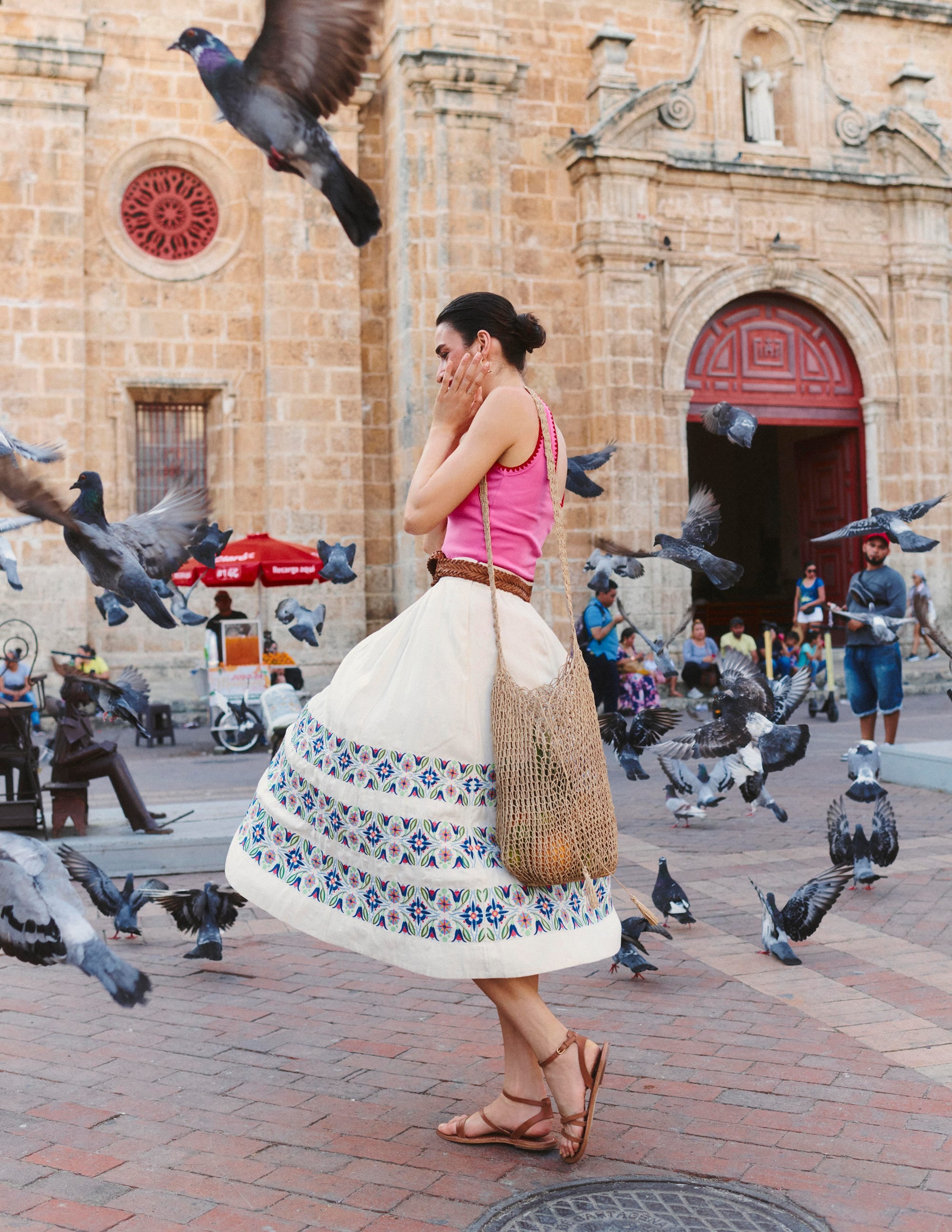  Crochet Trim Scoop Neck Vest-Pink、mySite、ashleygrahame