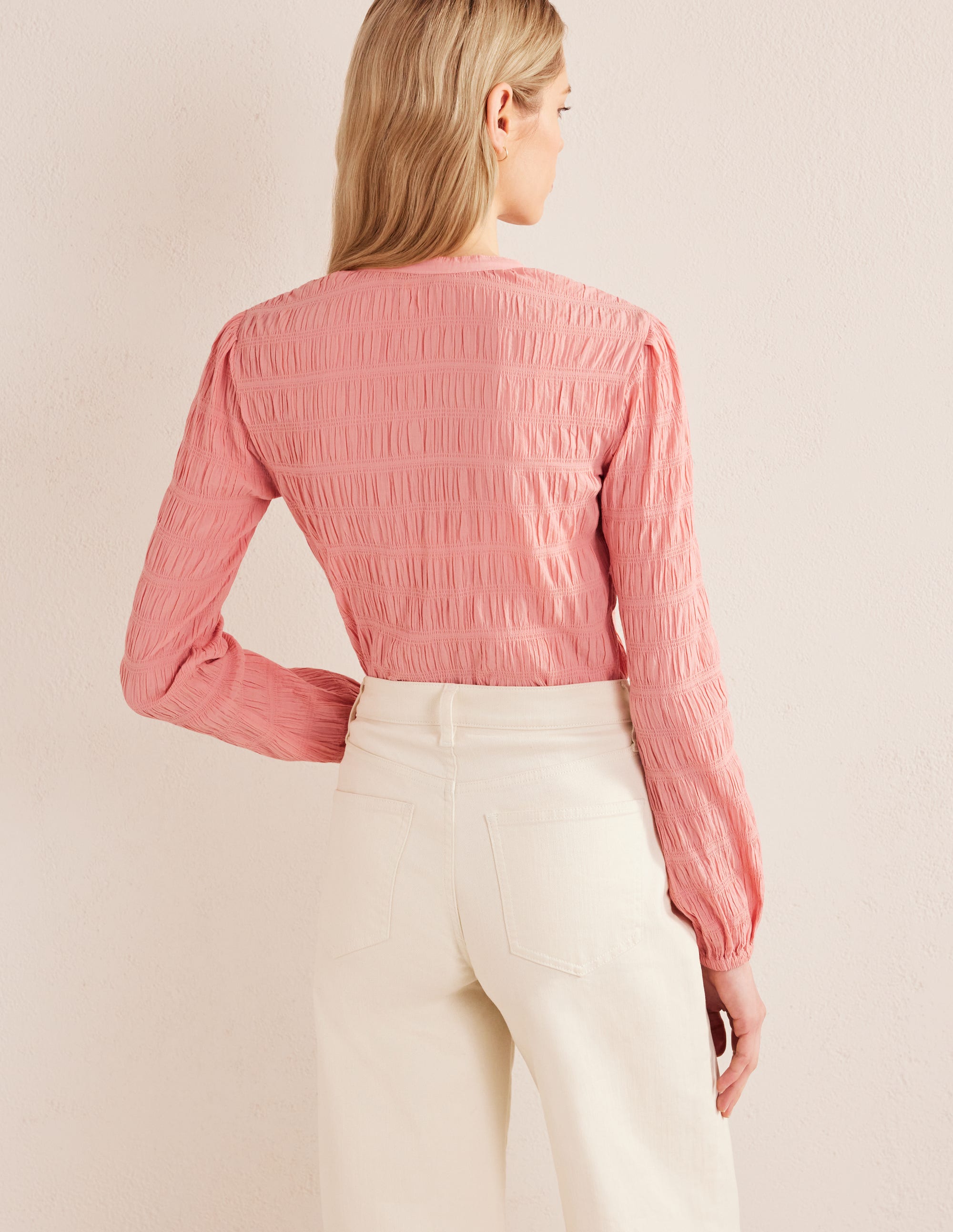  Fitted Textured Shirt-Dahlia Pink、mySite、ashleygrahame
