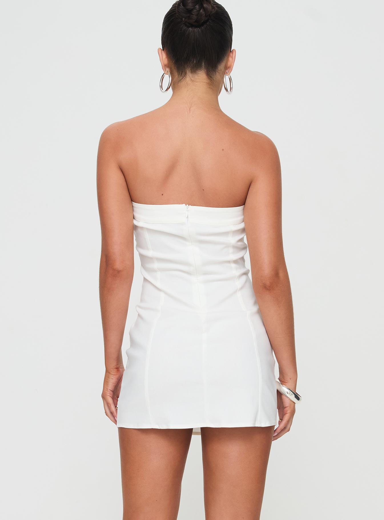Roksana Strapless Mini Dress White、mySite、solidvoid