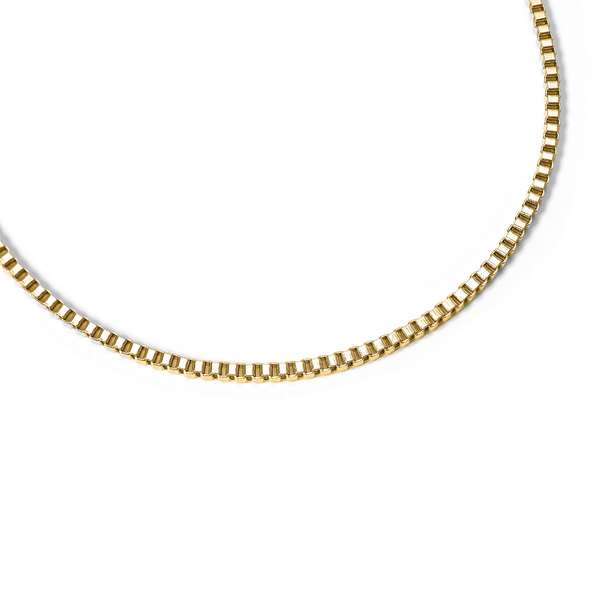 18K Gold PVD Stainless Steel 1.5mm Box Chain Necklace / CHJ2036、mySite、dreamappss