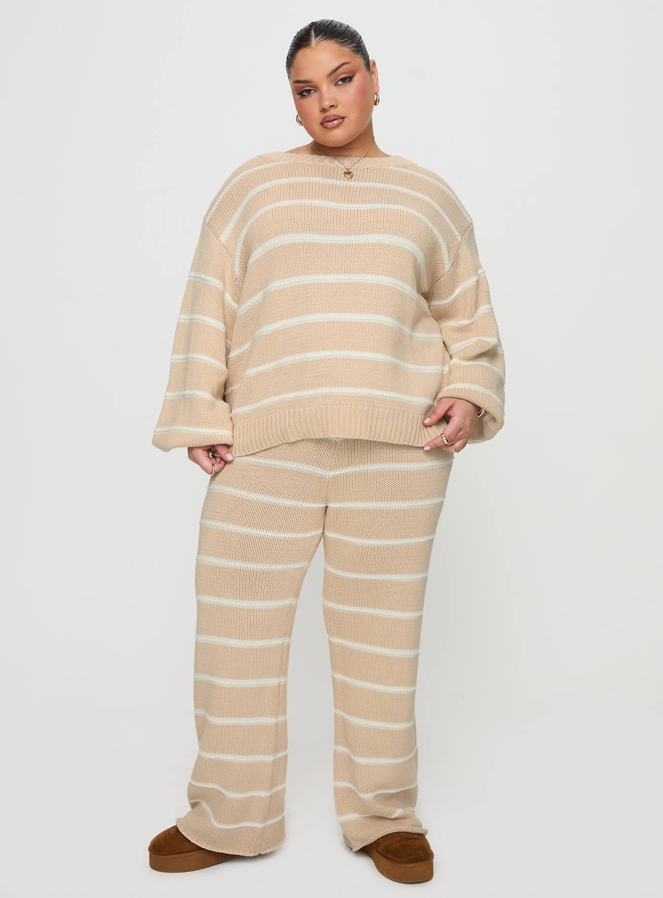 Read Your Mind Knit Sweater Cream Stripe、mySite、solidvoid