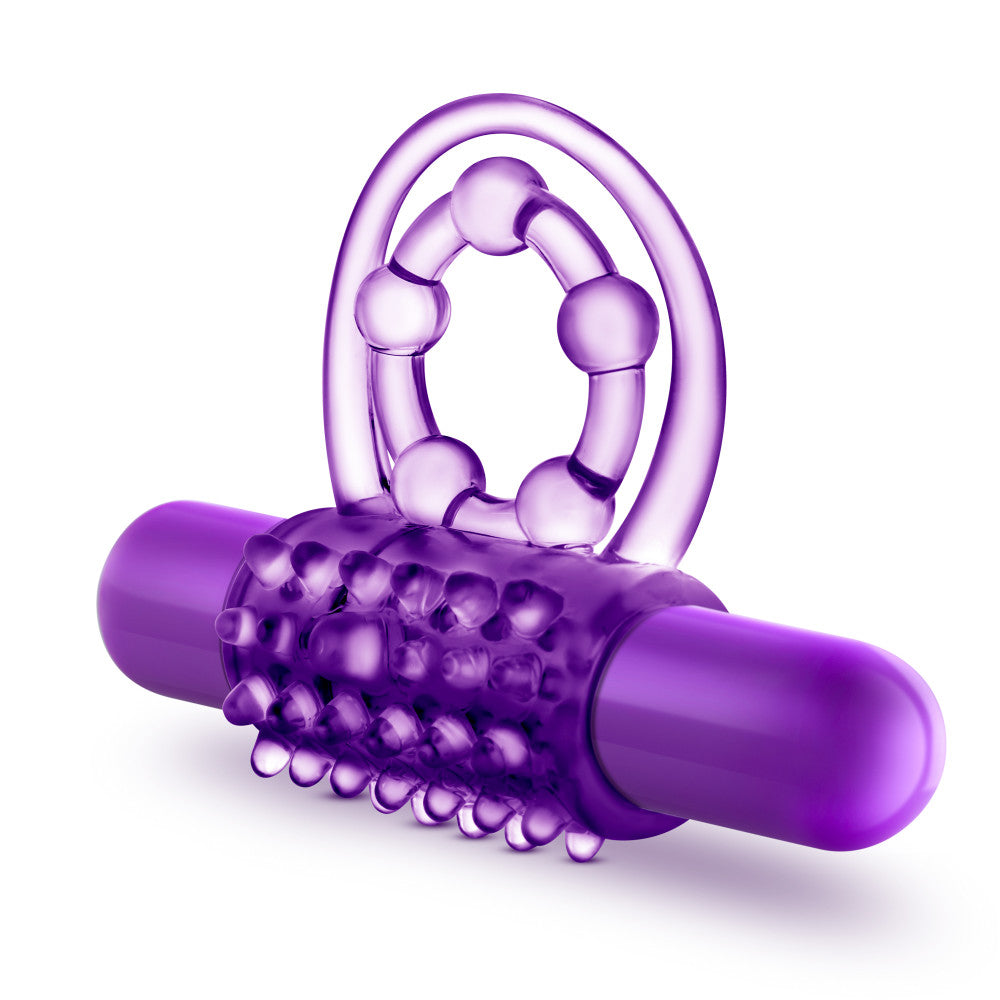 Play With Me By Blush® | The Player: Purple Vibrating Double Strap Penis Ring、mySite、bottomscart