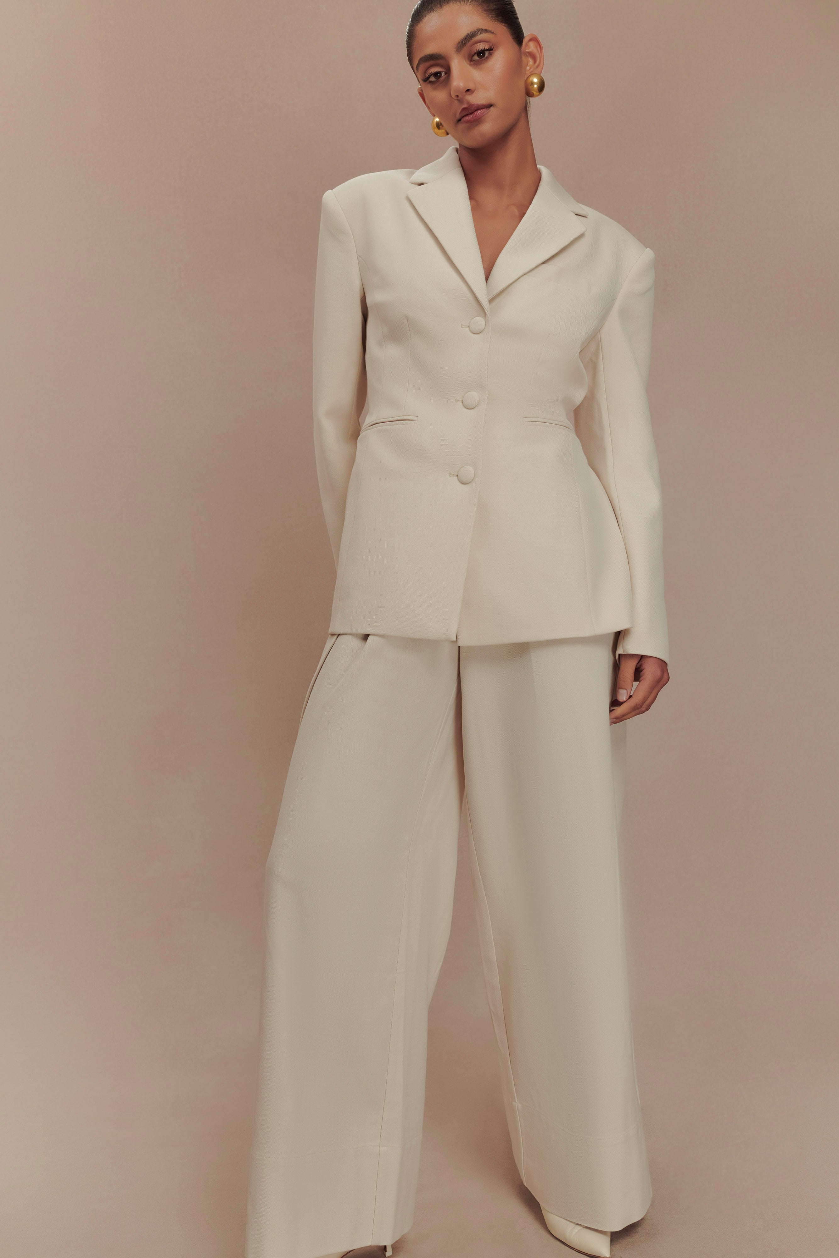 Bellamy Cinched Blazer - Buttermilk、mySite、solidvoid