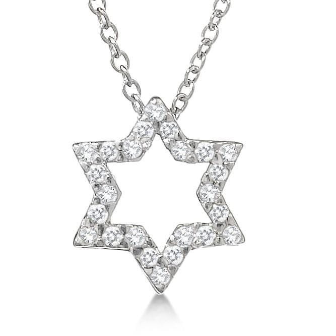 Diamond Pave Star of David Necklace - 14k Yellow or White Gold、mySite、topwebapps